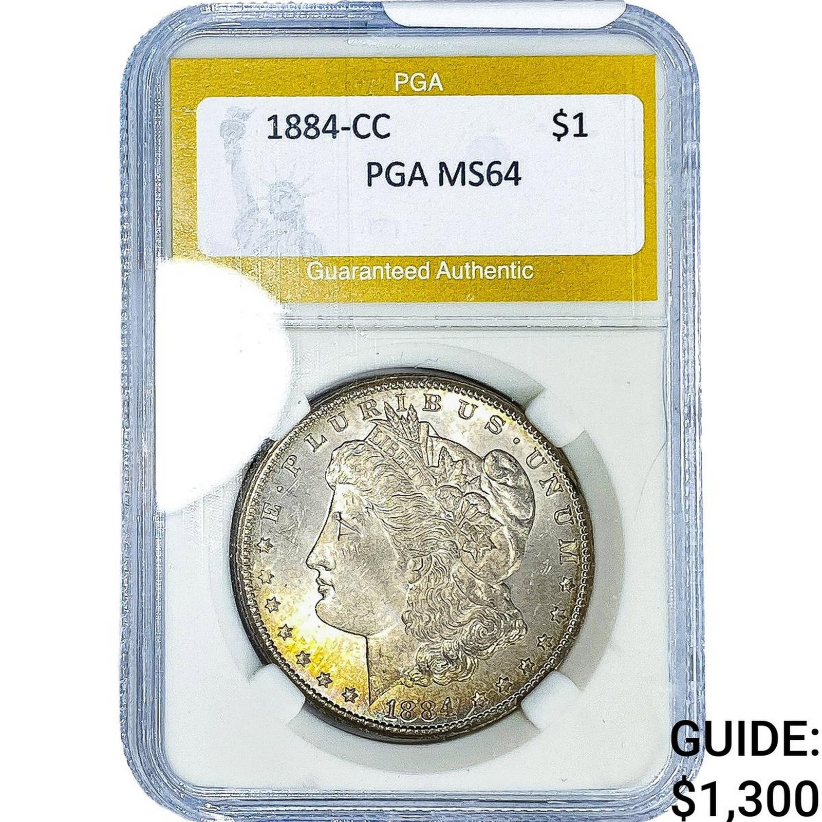 1884-CC Morgan Silver Dollar PGA MS64: 1884-CC Morgan Silver Dollar PGA MS64