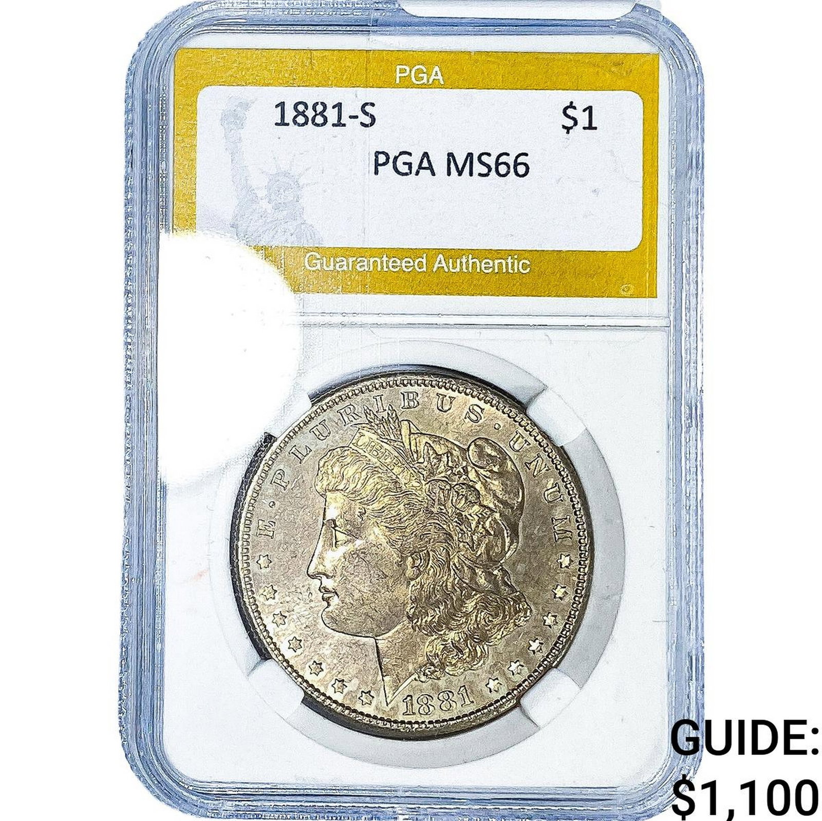 1881-S Morgan Silver Dollar PGA MS66: 1881-S Morgan Silver Dollar PGA MS66
