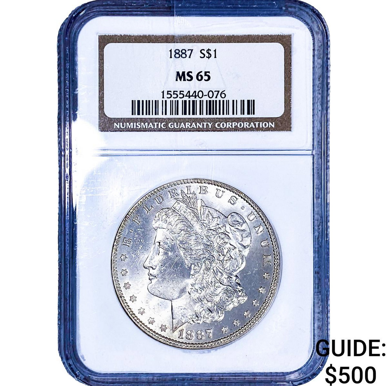 1887 Morgan Silver Dollar NGC MS65: 1887 Morgan Silver Dollar NGC MS65