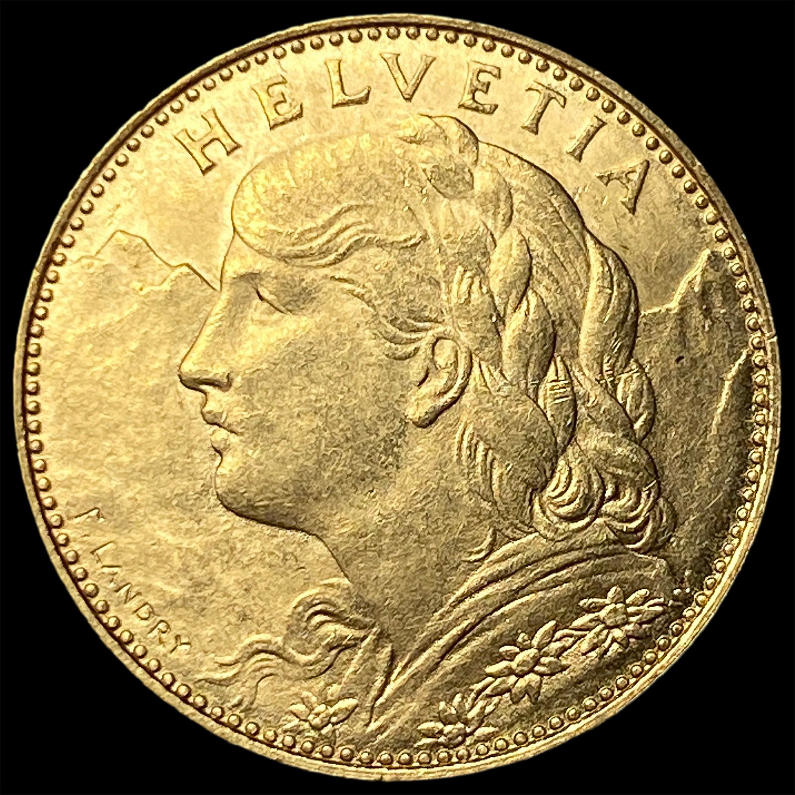 1922-B Gold 10 Francs Switzerland UNCIRCULATED (1 of 2)