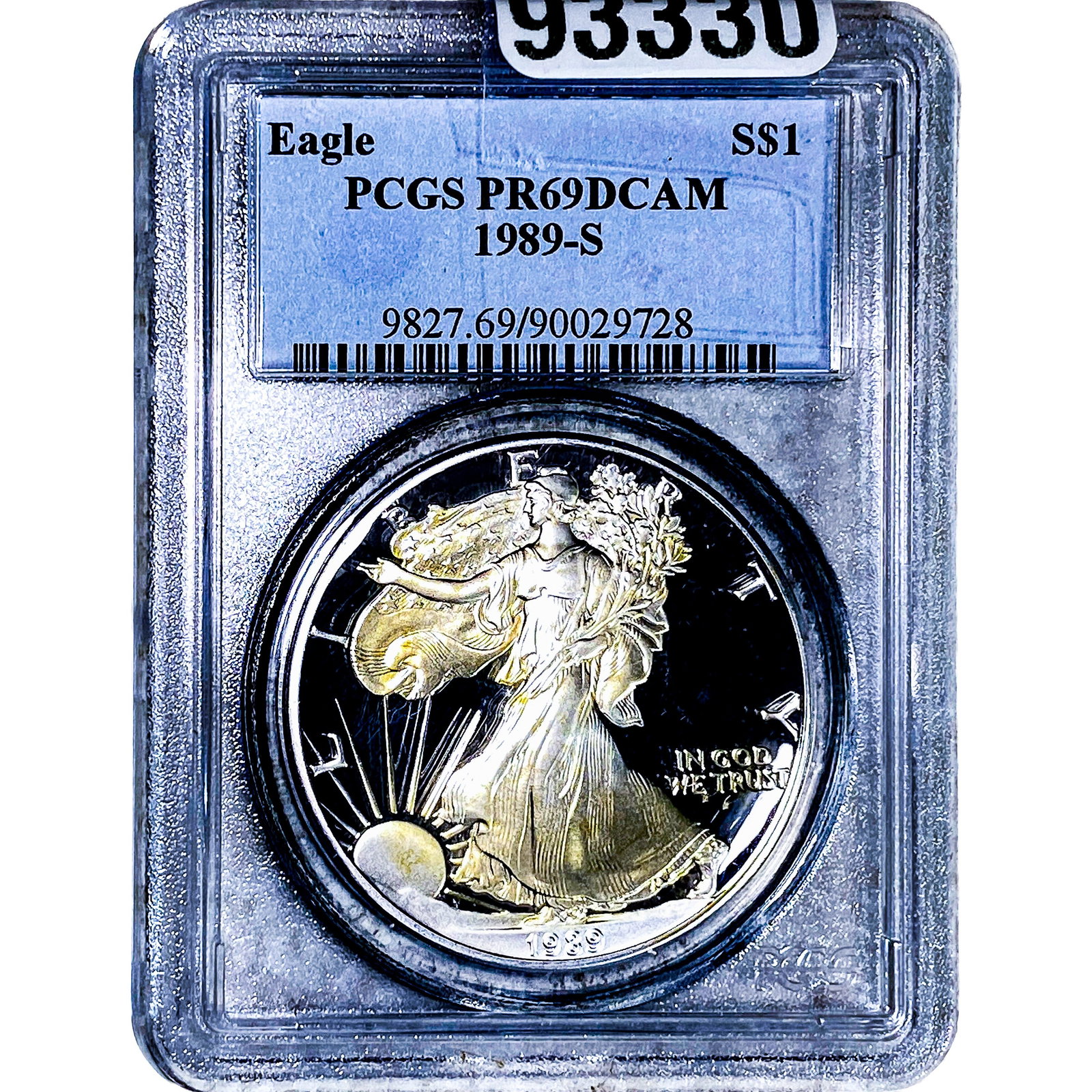 1989-S Silver Eagle PCGS PR69 DCAM: 1989-S Silver Eagle PCGS PR69 DCAM