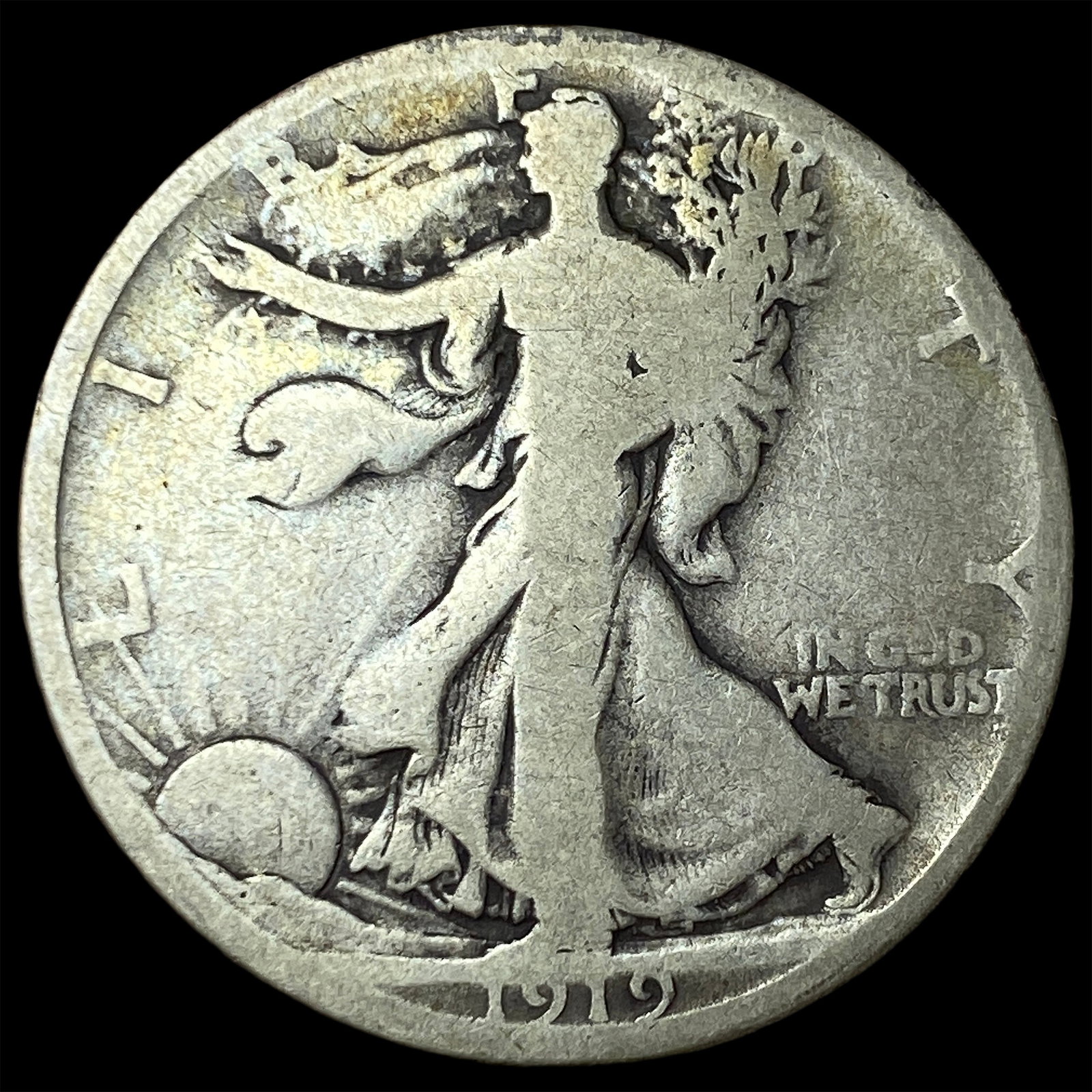 1919 Walking Liberty Half Dollar NICELY CIRCULATED: 1919 Walking Liberty Half Dollar NICELY CIRCULATED