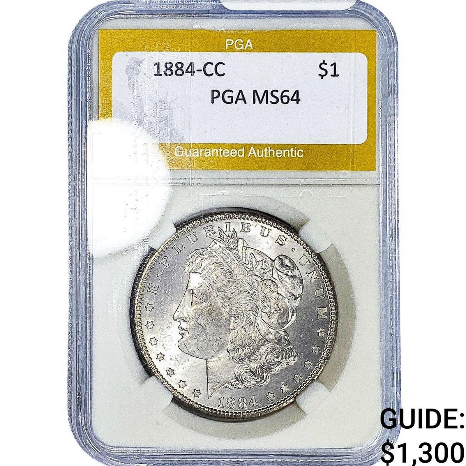 1884-CC Morgan Silver Dollar PGA MS64: 1884-CC Morgan Silver Dollar PGA MS64