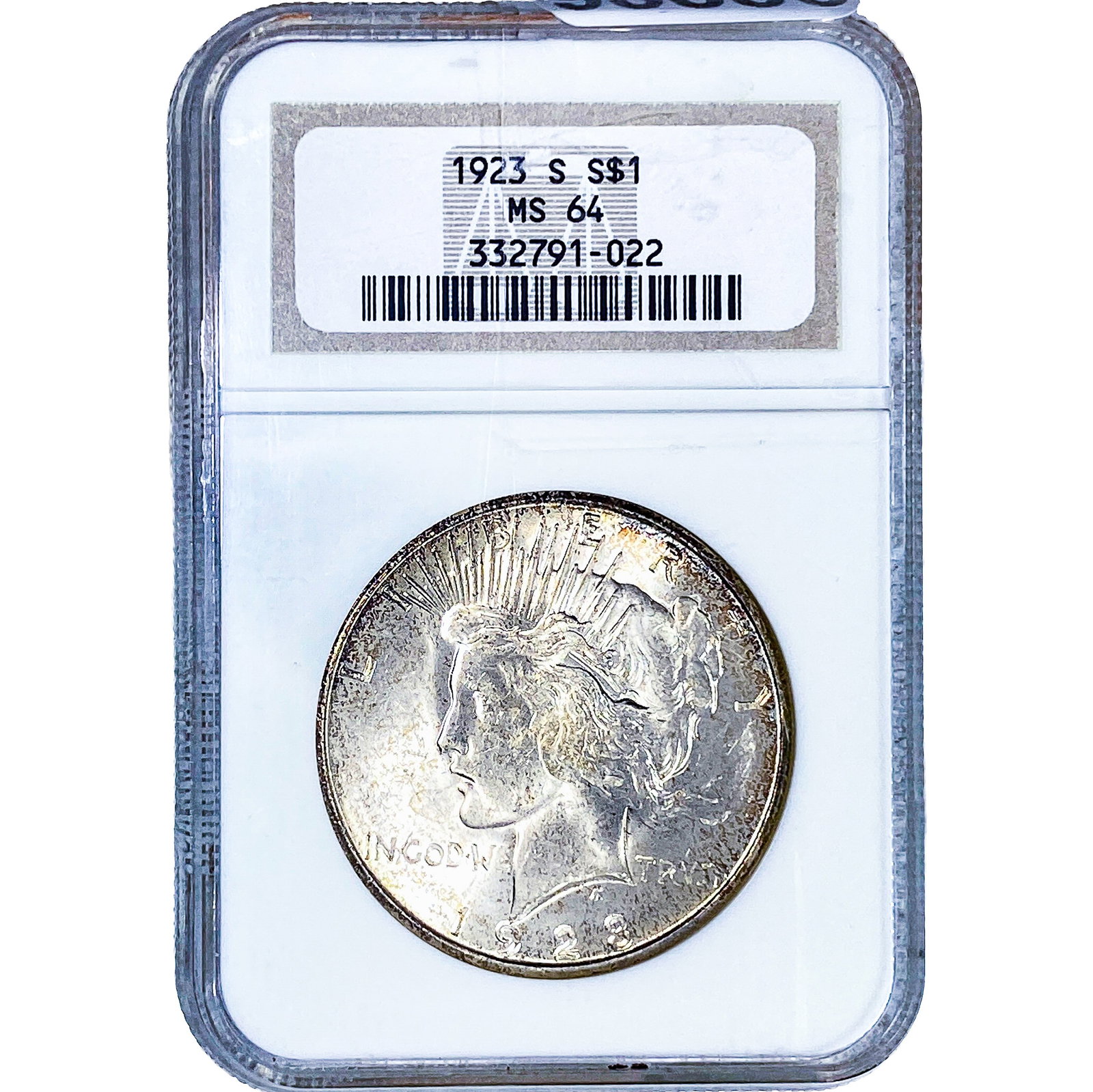 1923-S Silver Peace Dollar NGC MS64: 1923-S Silver Peace Dollar NGC MS64