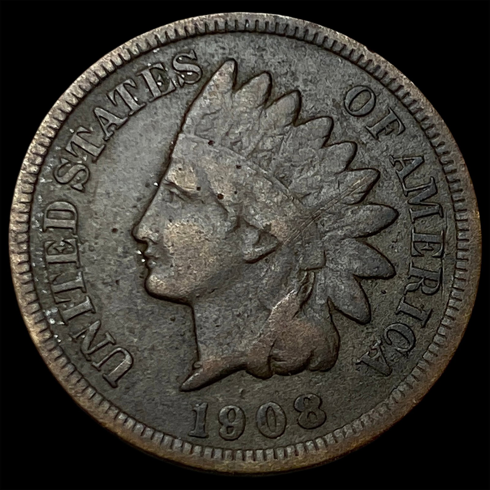 1908-S Indian Head Cent LIGHTLY CIRCULATED (1 of 2)