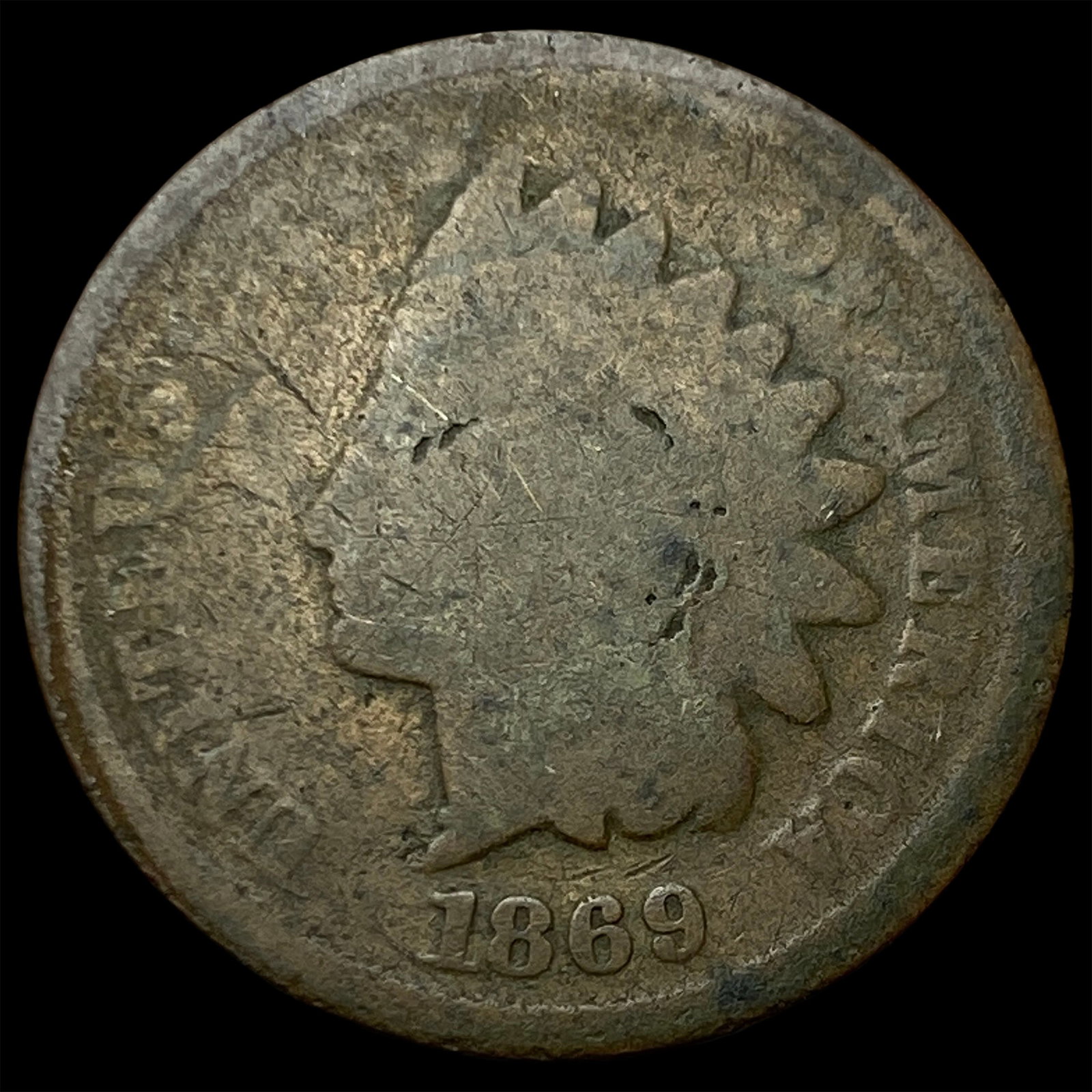 1869 Indian Head Cent NICELY CIRCULATED: 1869 Indian Head Cent NICELY CIRCULATED