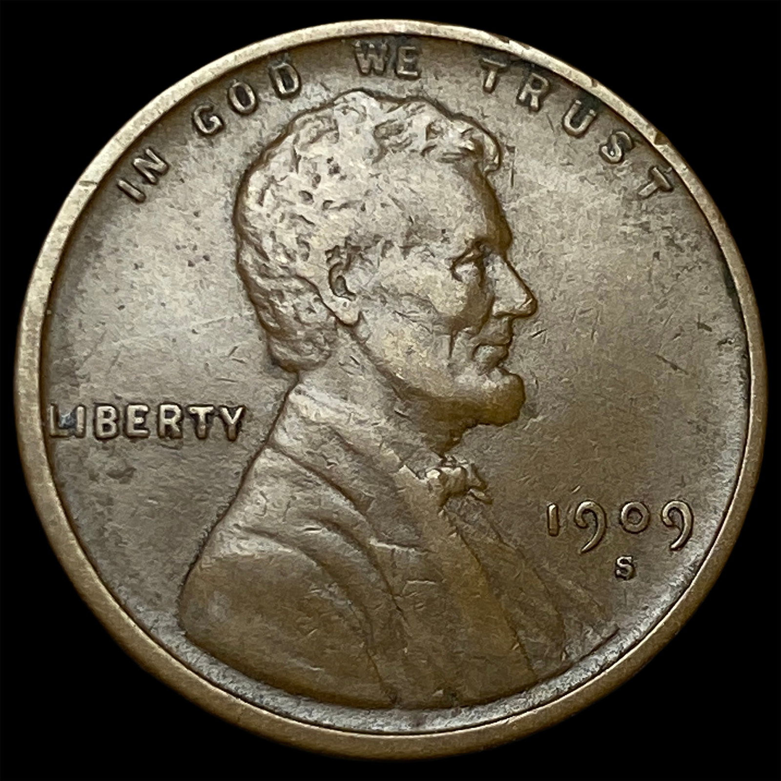 1909-S Lincoln Wheat Cent CLOSELY UNCIRCULATED: 1909-S Lincoln Wheat Cent CLOSELY UNCIRCULATED