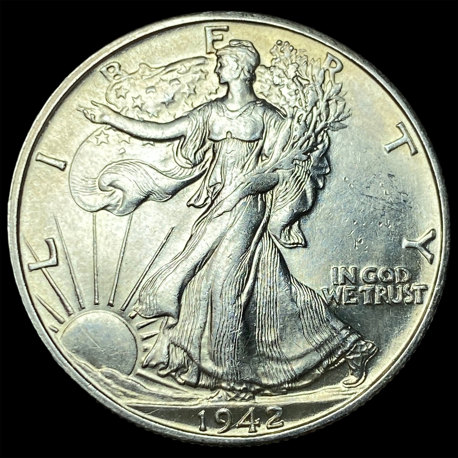 1942-D Silver Half Dollar CHOICE BU: 1942-D Silver Half Dollar CHOICE BU