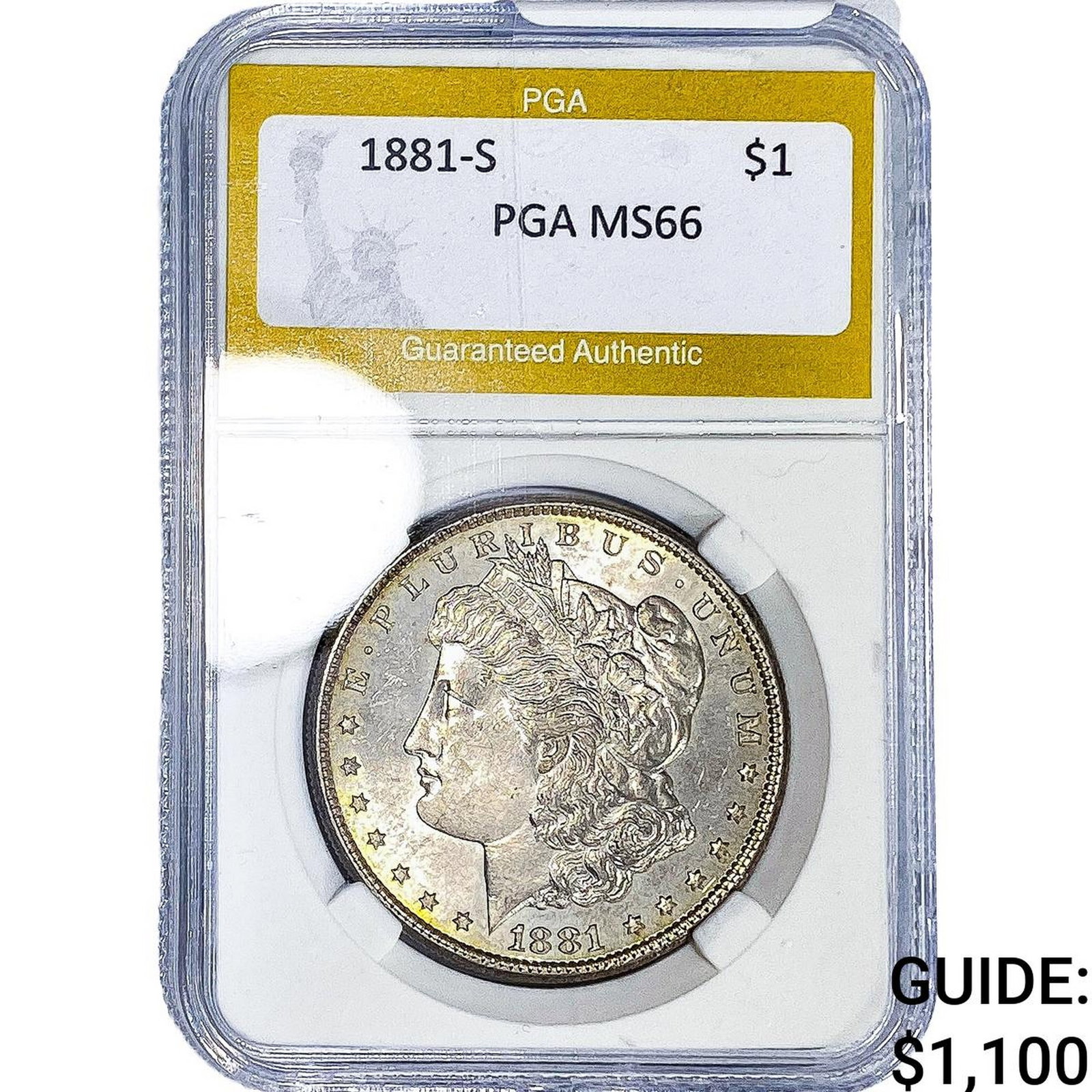1881-S Morgan Silver Dollar PGA MS66: 1881-S Morgan Silver Dollar PGA MS66
