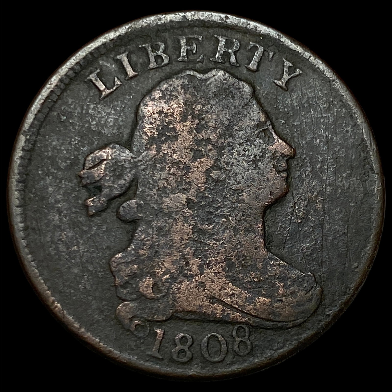 1808 Copper Half Cent ABOUT UNCIRCULATED (1 of 2)