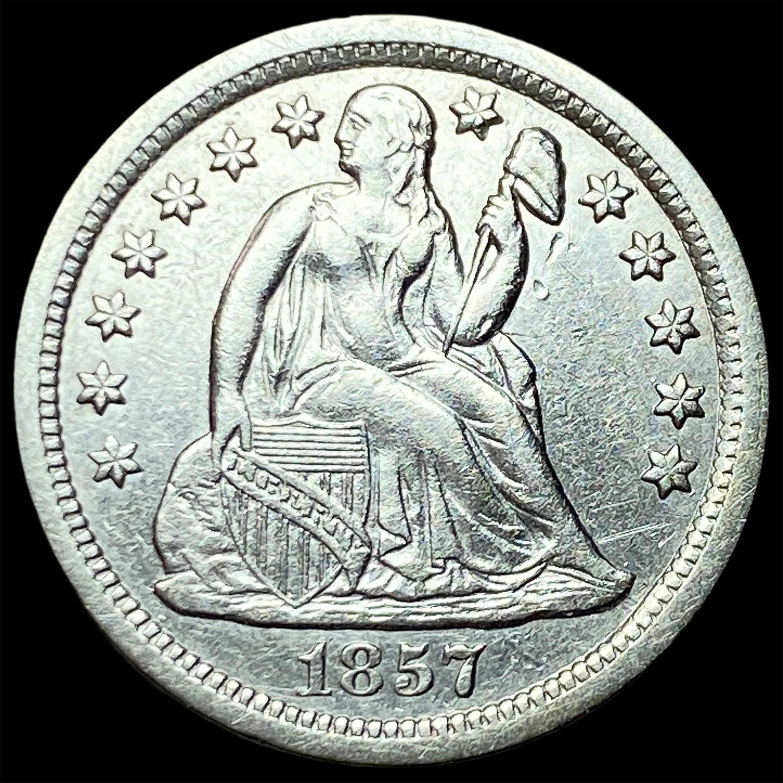 1857 Seated Liberty Dime UNCIRCULATED (1 of 2)