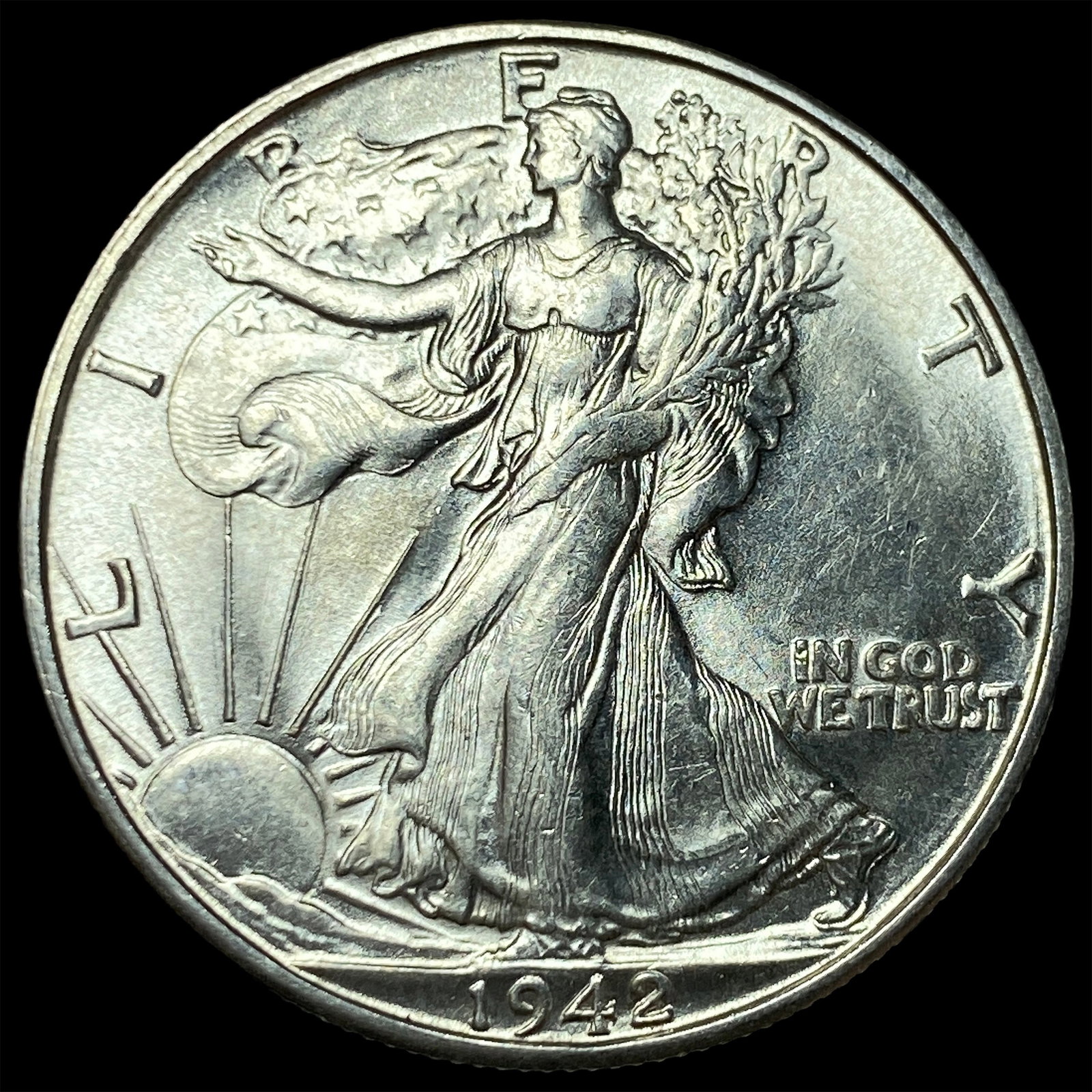 1942-D Silver Half Dollar Walking Liberty CHOICE BU (1 of 2)