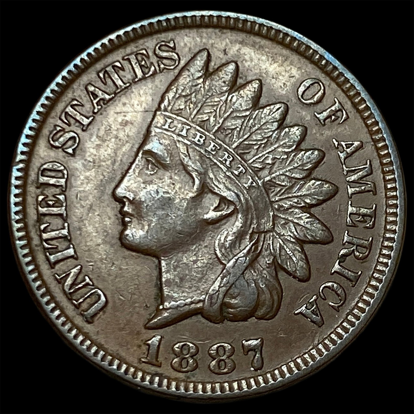 1887 Indian Head Cent CLOSELY UNCIRCULATED (1 of 2)