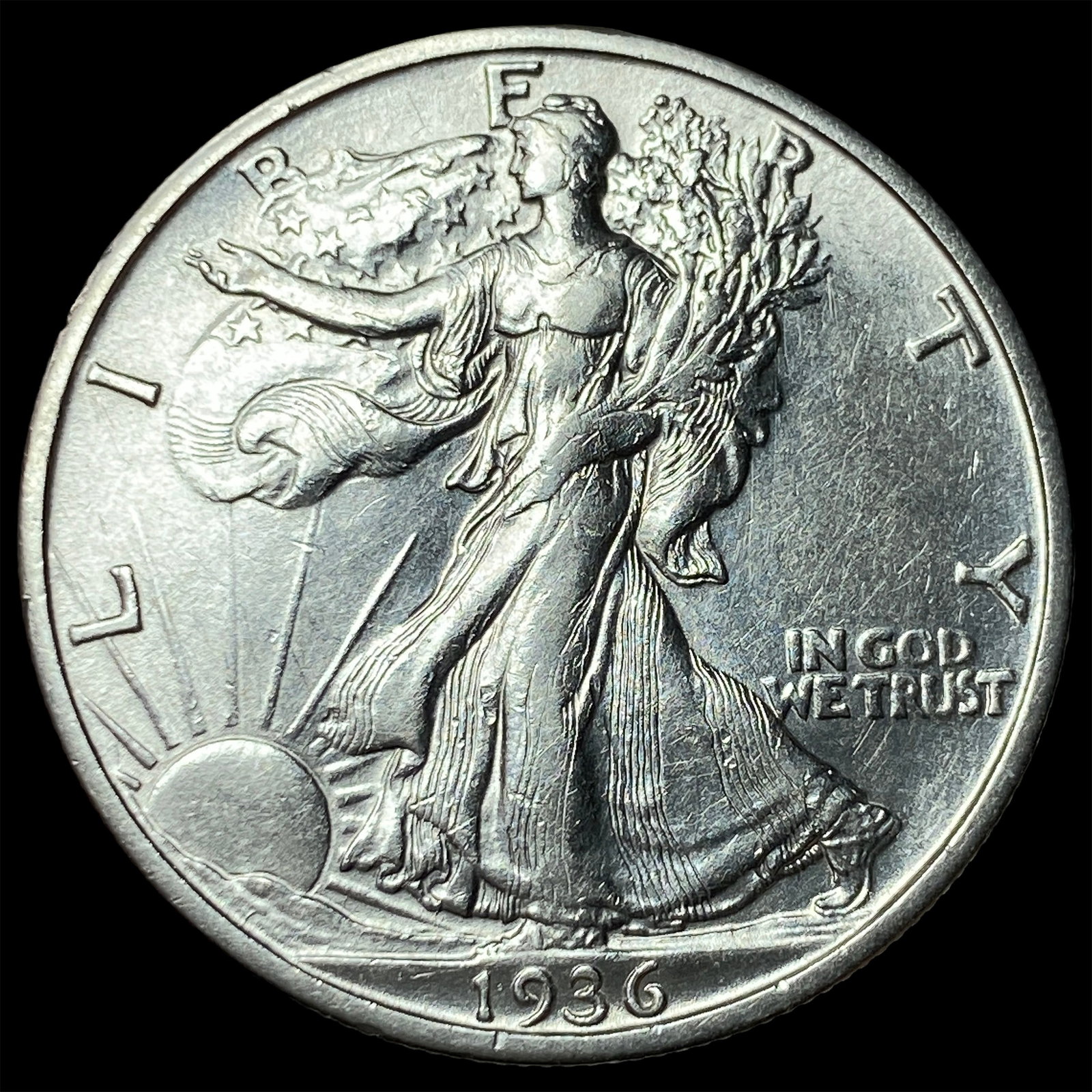1936-S Silver Walking Liberty Half Dollar UNCIRCULATED (1 of 2)
