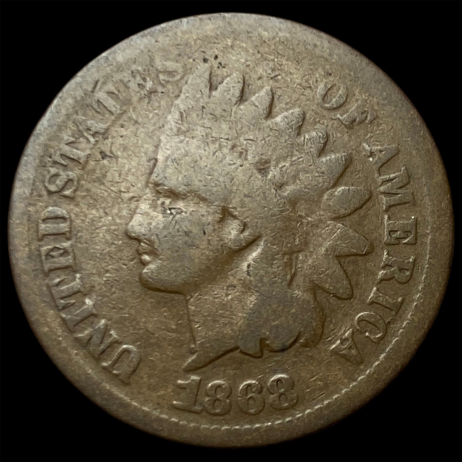 1868 Indian Head Cent NICELY CIRCULATED (1 of 2)