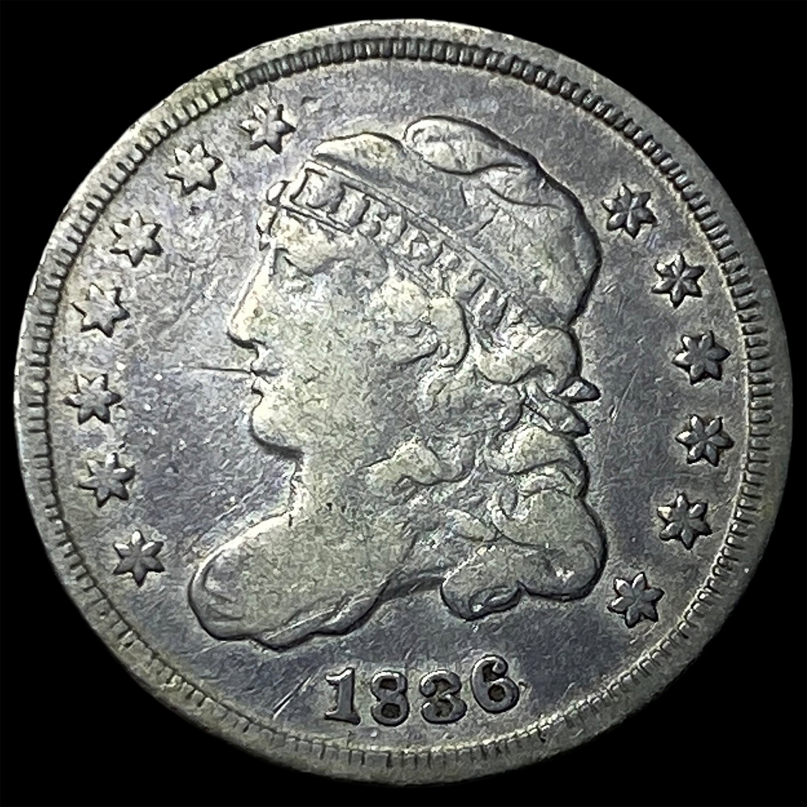 1836 Capped Bust Half Dime LIGHTLY CIRCULATED: 1836 Capped Bust Half Dime LIGHTLY CIRCULATED