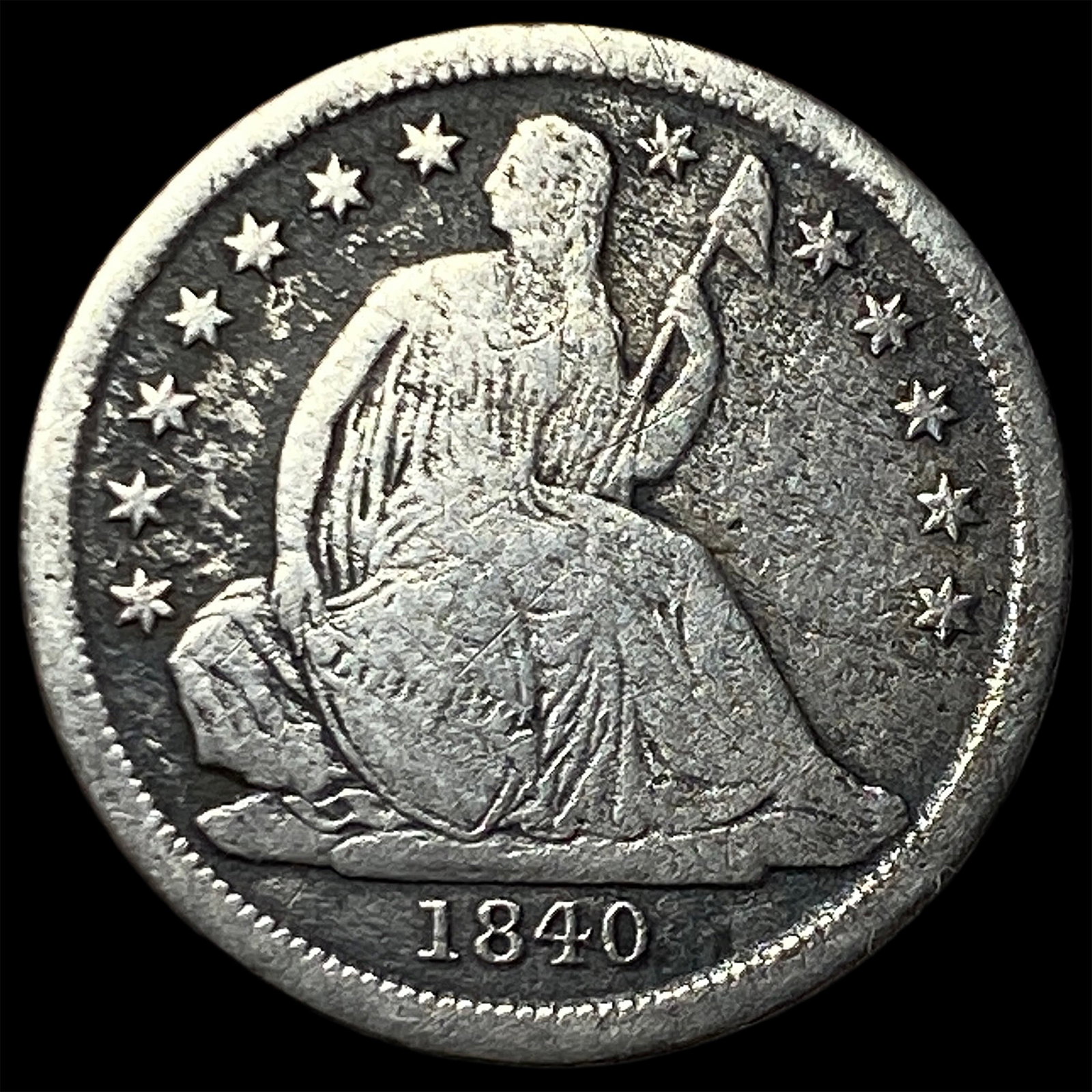 1840-O Seated Liberty Dime NEARLY UNCIRCULATED (1 of 2)