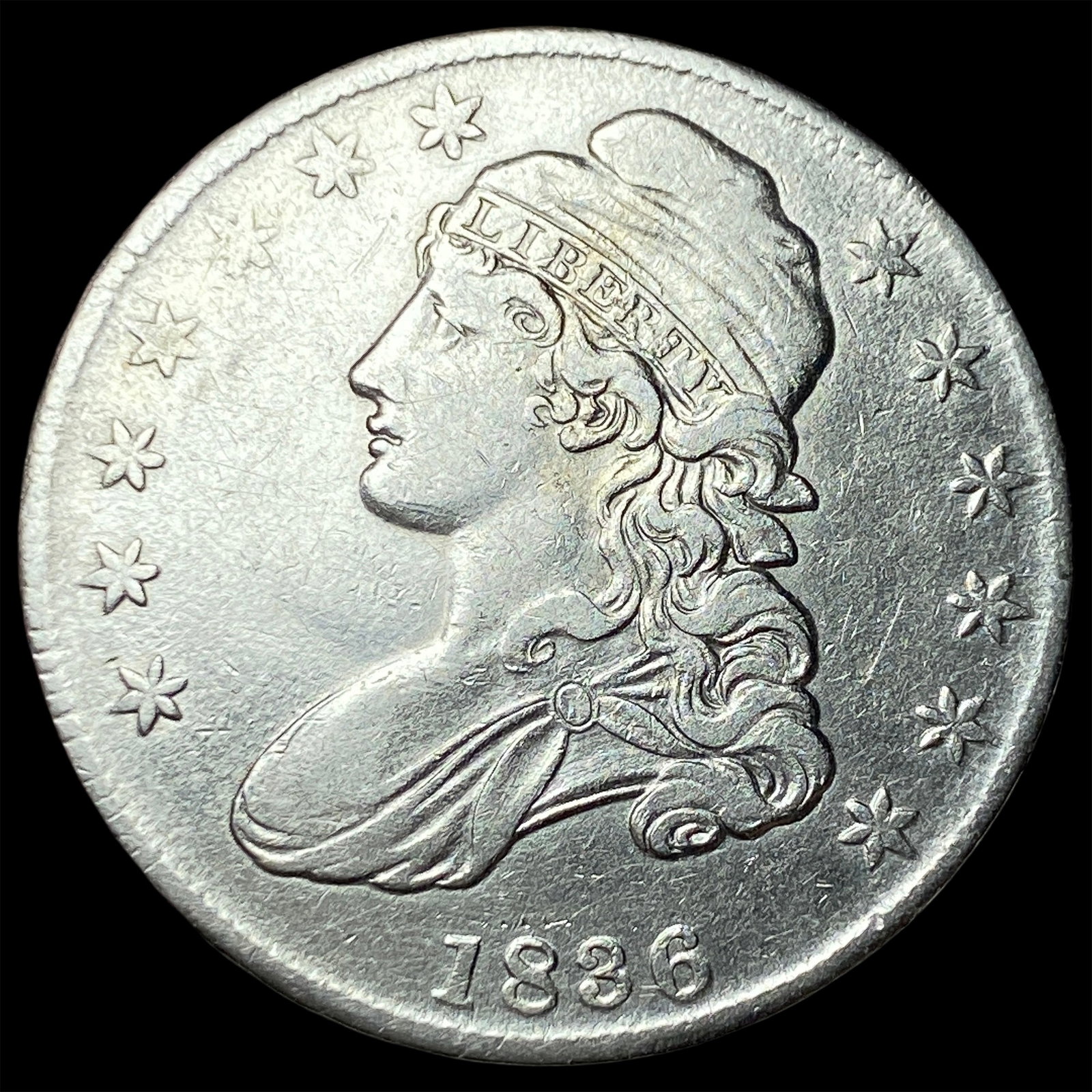1836 Capped Bust Half Dollar NEARLY UNCIRCULATED (1 of 2)