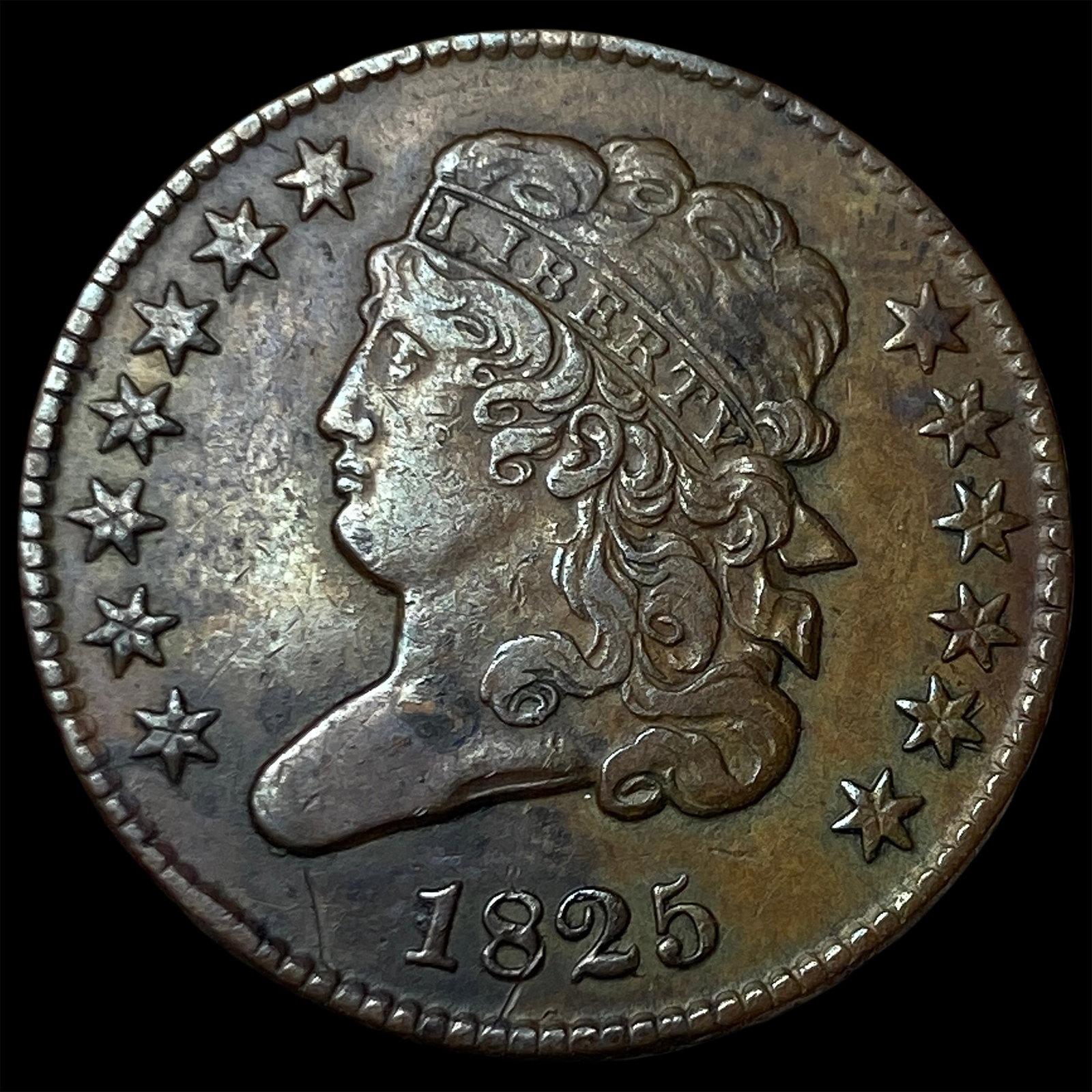1825 Copper Half Cent CHOICE AU (1 of 2)