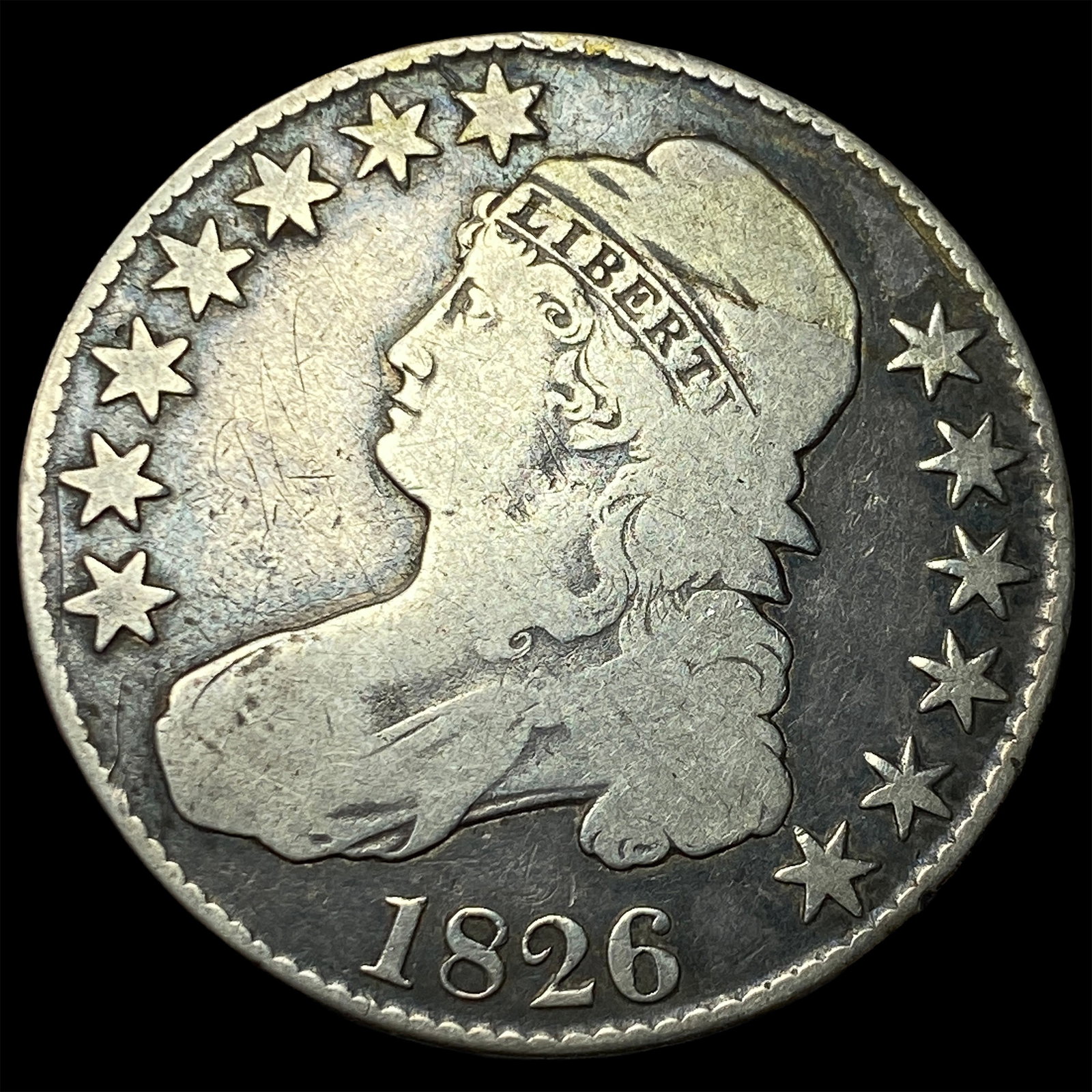 1826 Capped Bust Half Dollar NICELY CIRCULATED: 1826 Capped Bust Half Dollar NICELY CIRCULATED