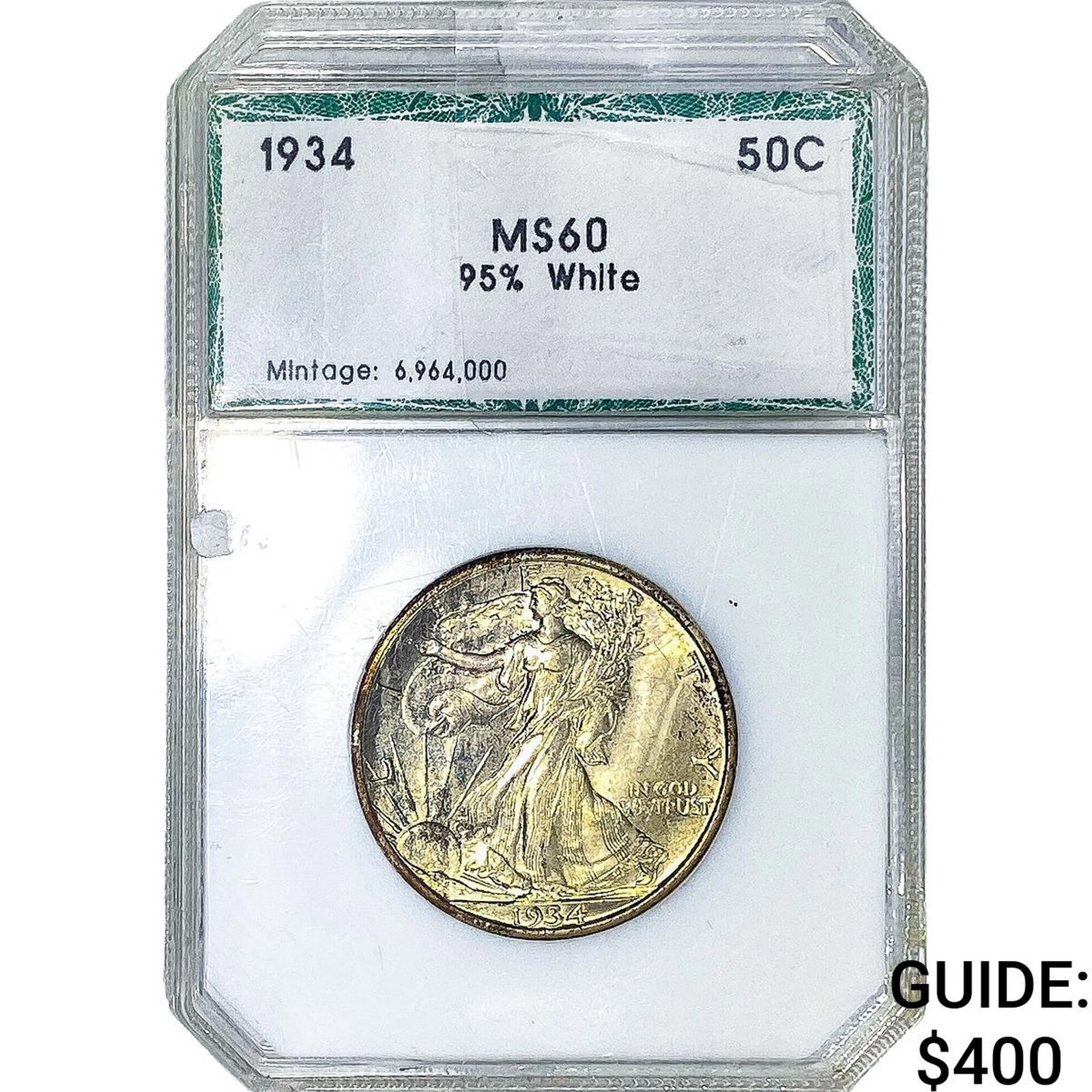 1934 Walking Liberty Half Dollar PCI MS60: 1934 Walking Liberty Half Dollar PCI MS60