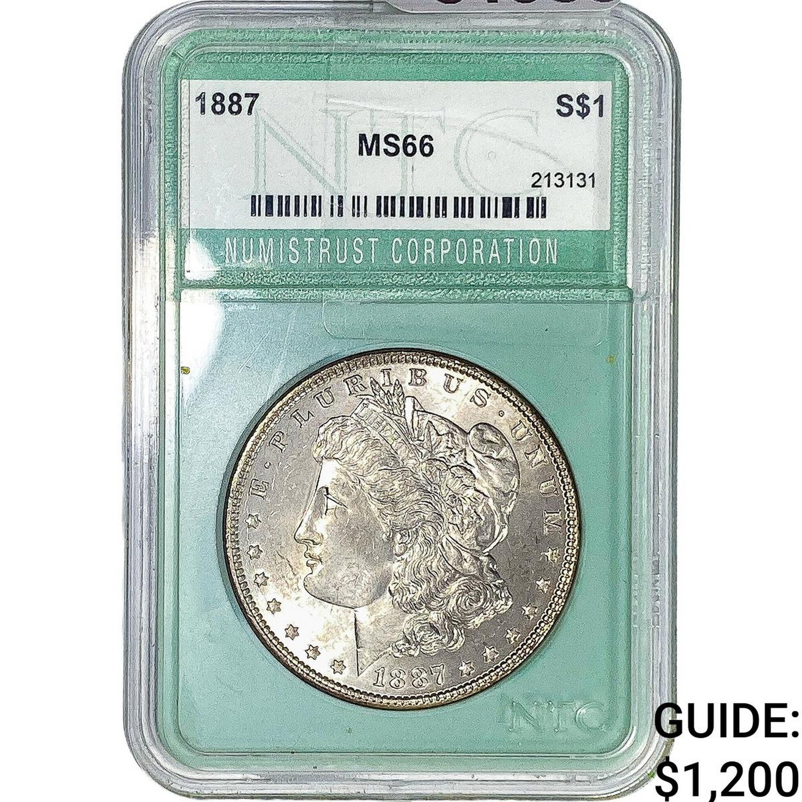 1887 Morgan Silver Dollar NTC MS66: 1887 Morgan Silver Dollar NTC MS66