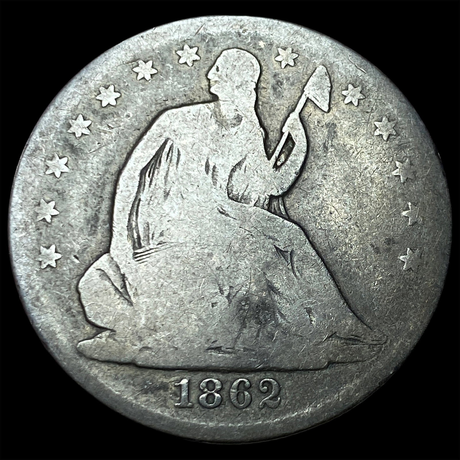 1862 Seated Liberty Half Dollar NICELY CIRCULATED: 1862 Seated Liberty Half Dollar NICELY CIRCULATED