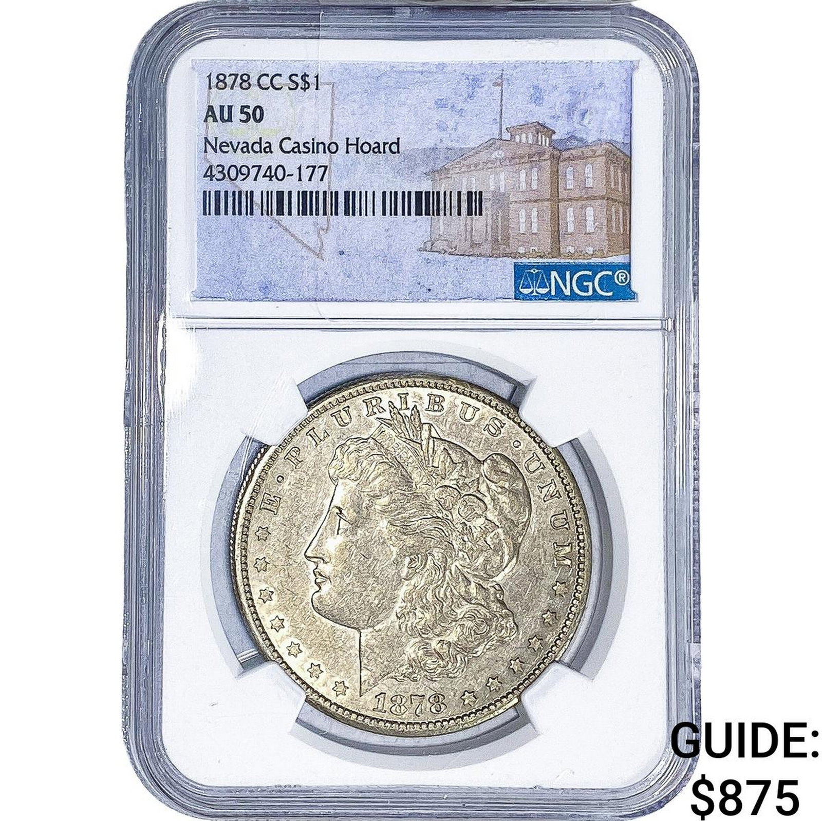 1878-CC Morgan Silver Dollar NGC AU50: 1878-CC Morgan Silver Dollar NGC AU50