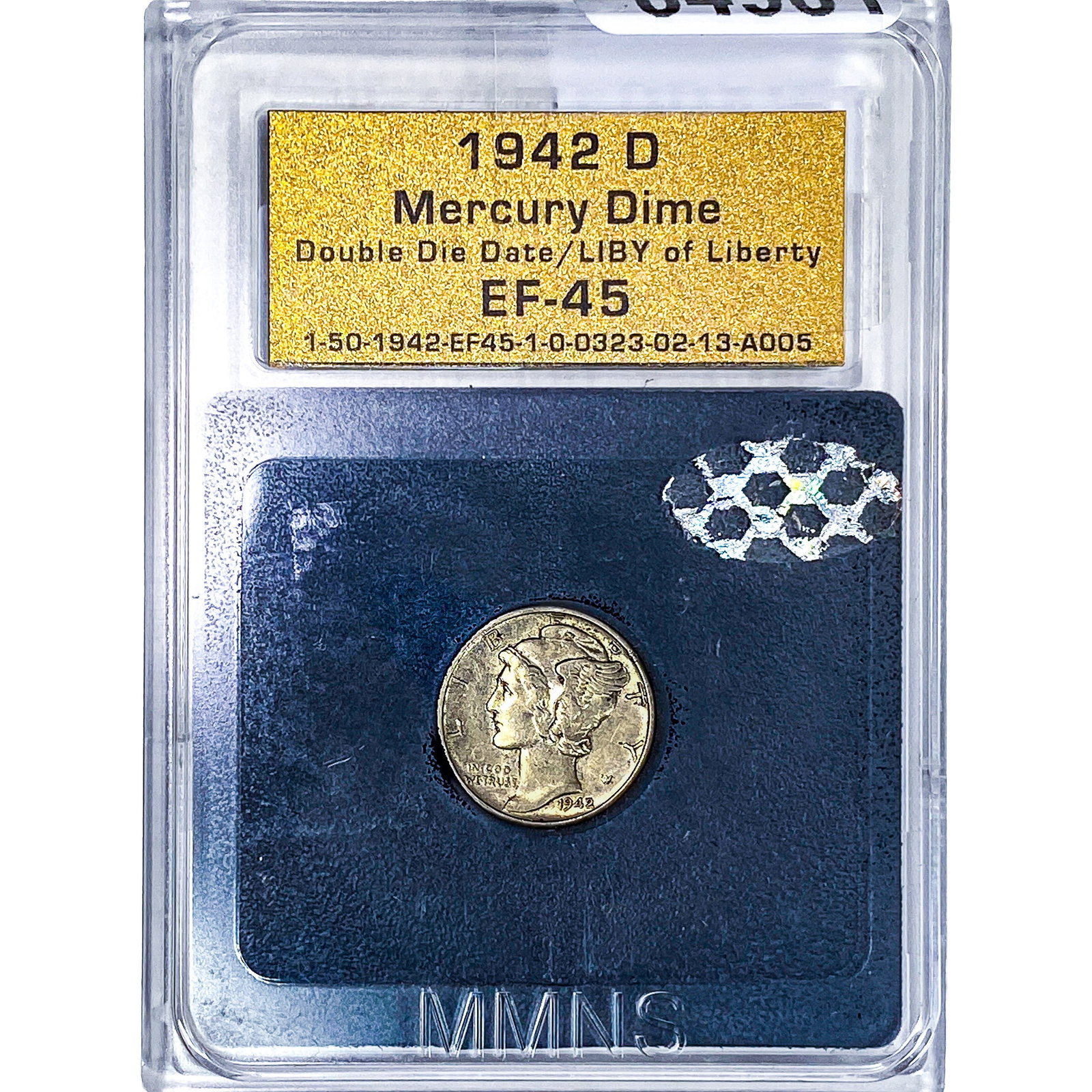 1942-D Mercury Silver Dime MMNS EF45: 1942-D Mercury Silver Dime MMNS EF45