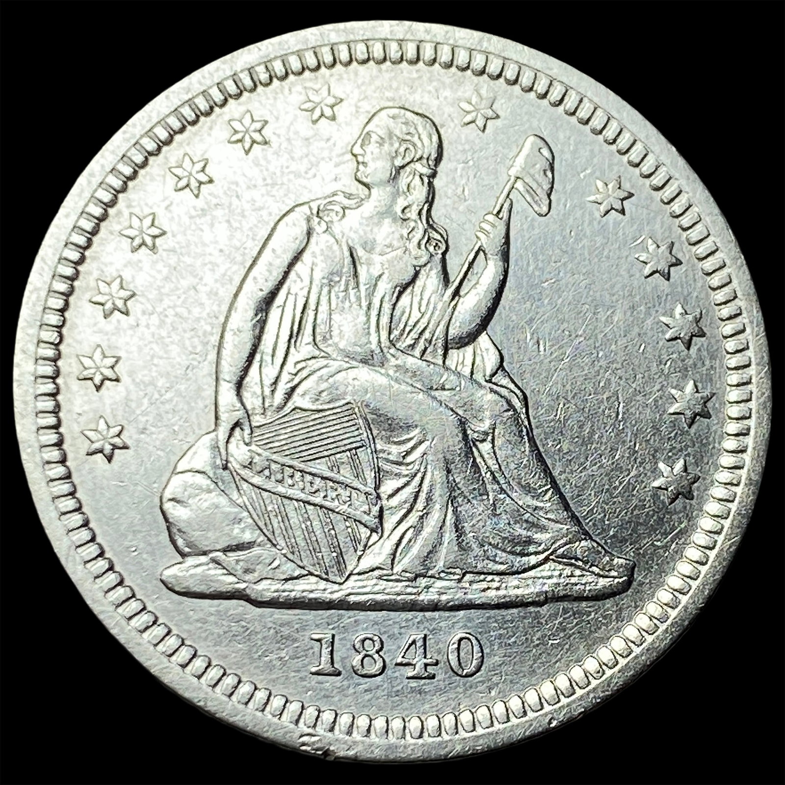1840 Seated Liberty Quarter CLOSELY UNCIRCULATED: 1840 Seated Liberty Quarter CLOSELY UNCIRCULATED