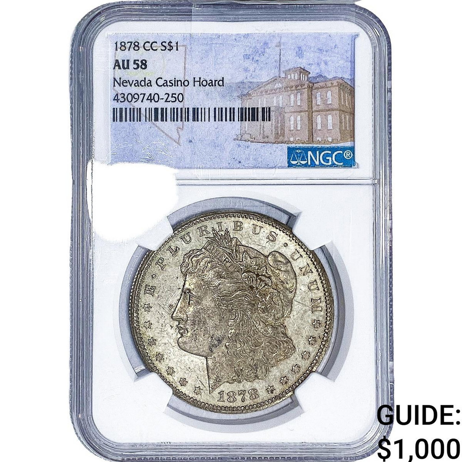 1878-CC Morgan Silver Dollar NGC AU58: 1878-CC Morgan Silver Dollar NGC AU58