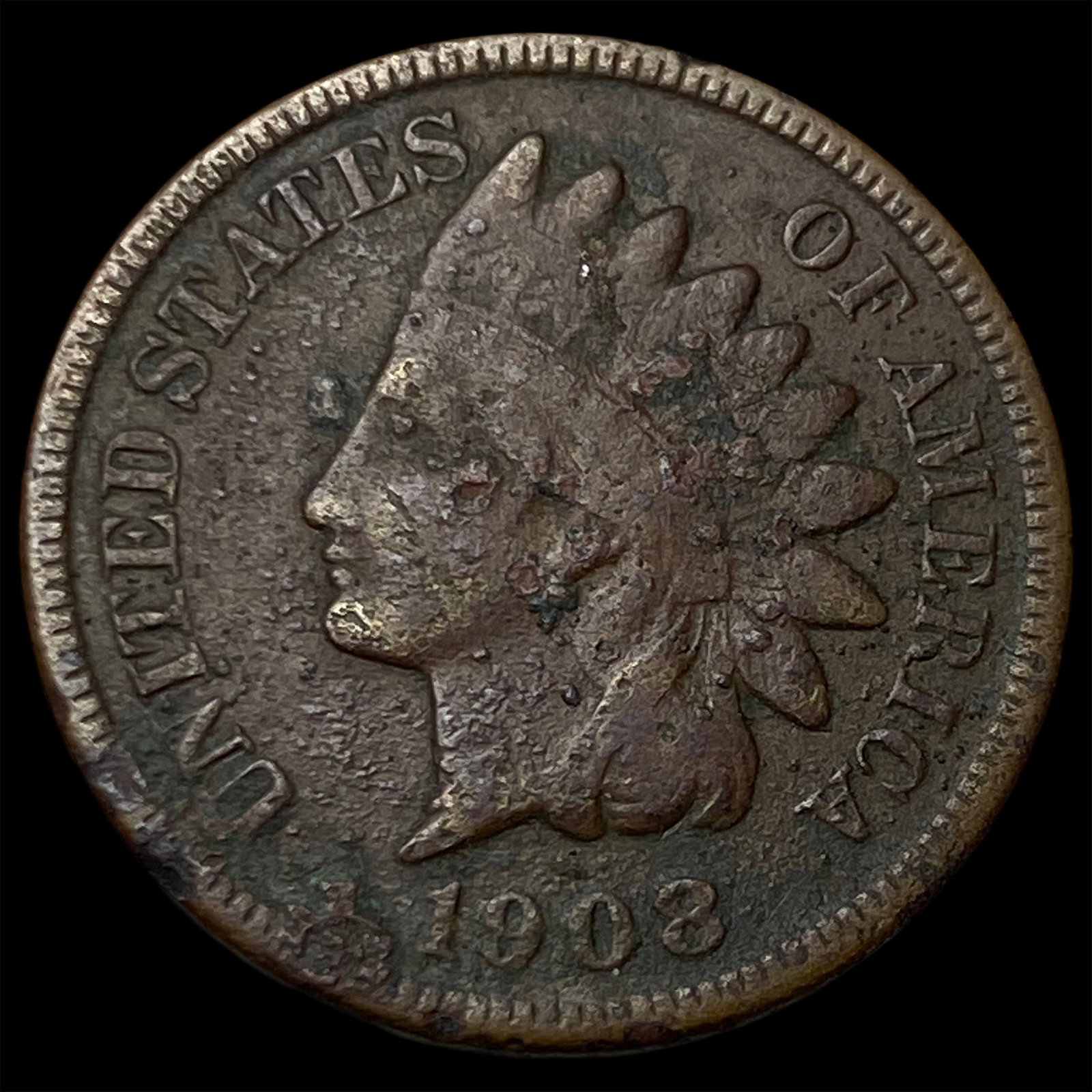 1908-S Indian Head Cent NICELY CIRCULATED (1 of 2)