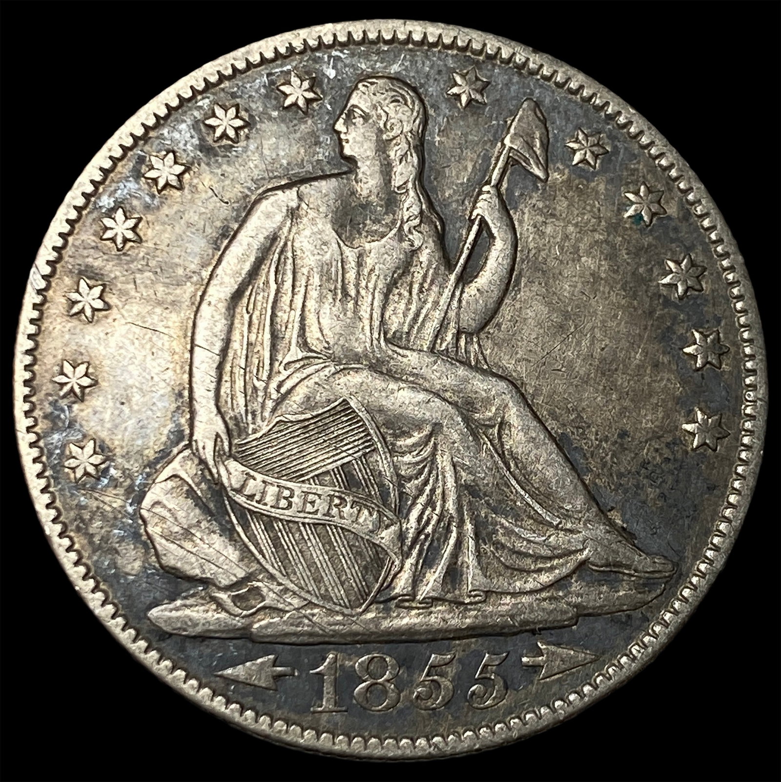 1855-O Silver Half Dollar NEARLY UNCIRCULATED (1 of 2)