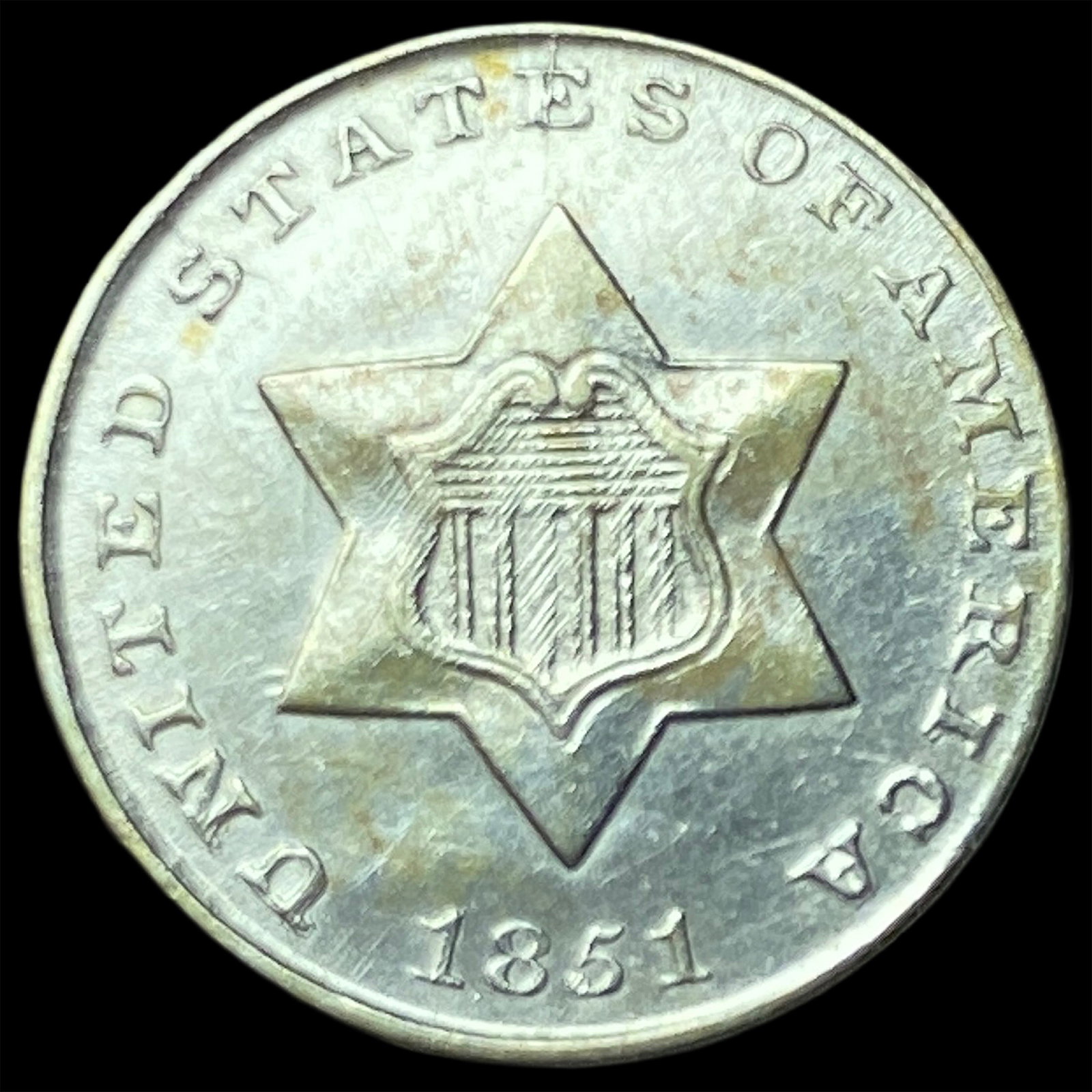 1851 Silver Three-Cent Piece UNCIRCULATED (1 of 2)