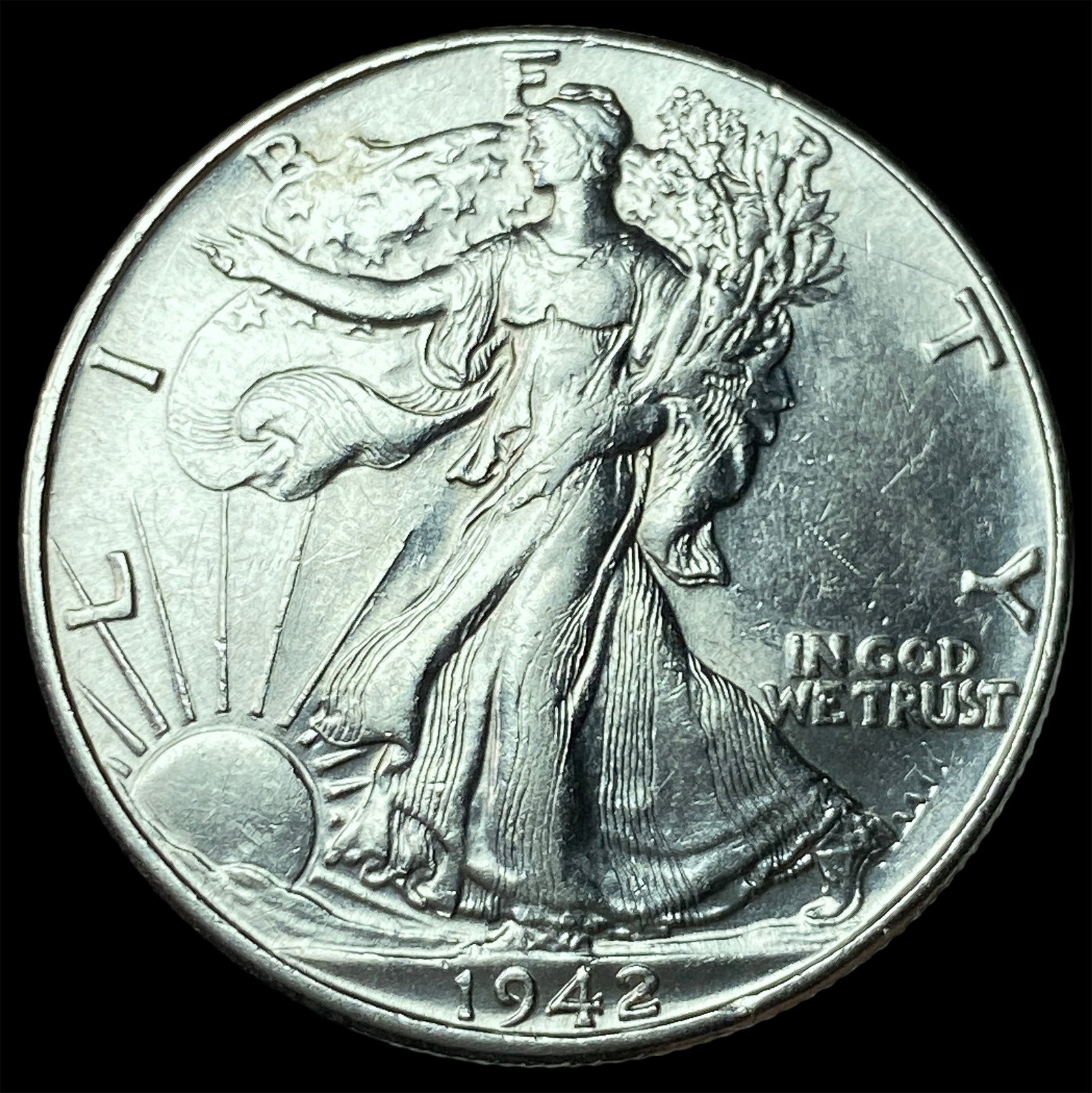 1942 Silver Walking Liberty Half Dollar UNCIRCULATED: 1942 Silver Walking Liberty Half Dollar UNCIRCULATED