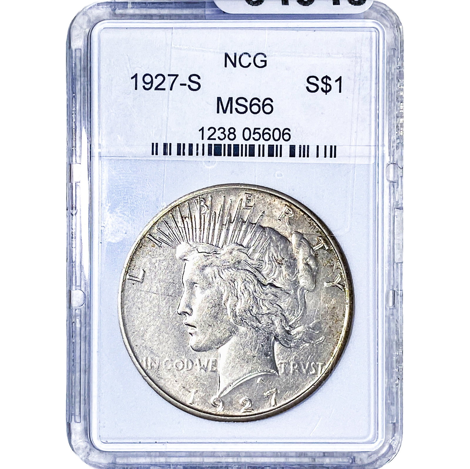 1927-S Silver Peace Dollar NCG MS66: 1927-S Silver Peace Dollar NCG MS66