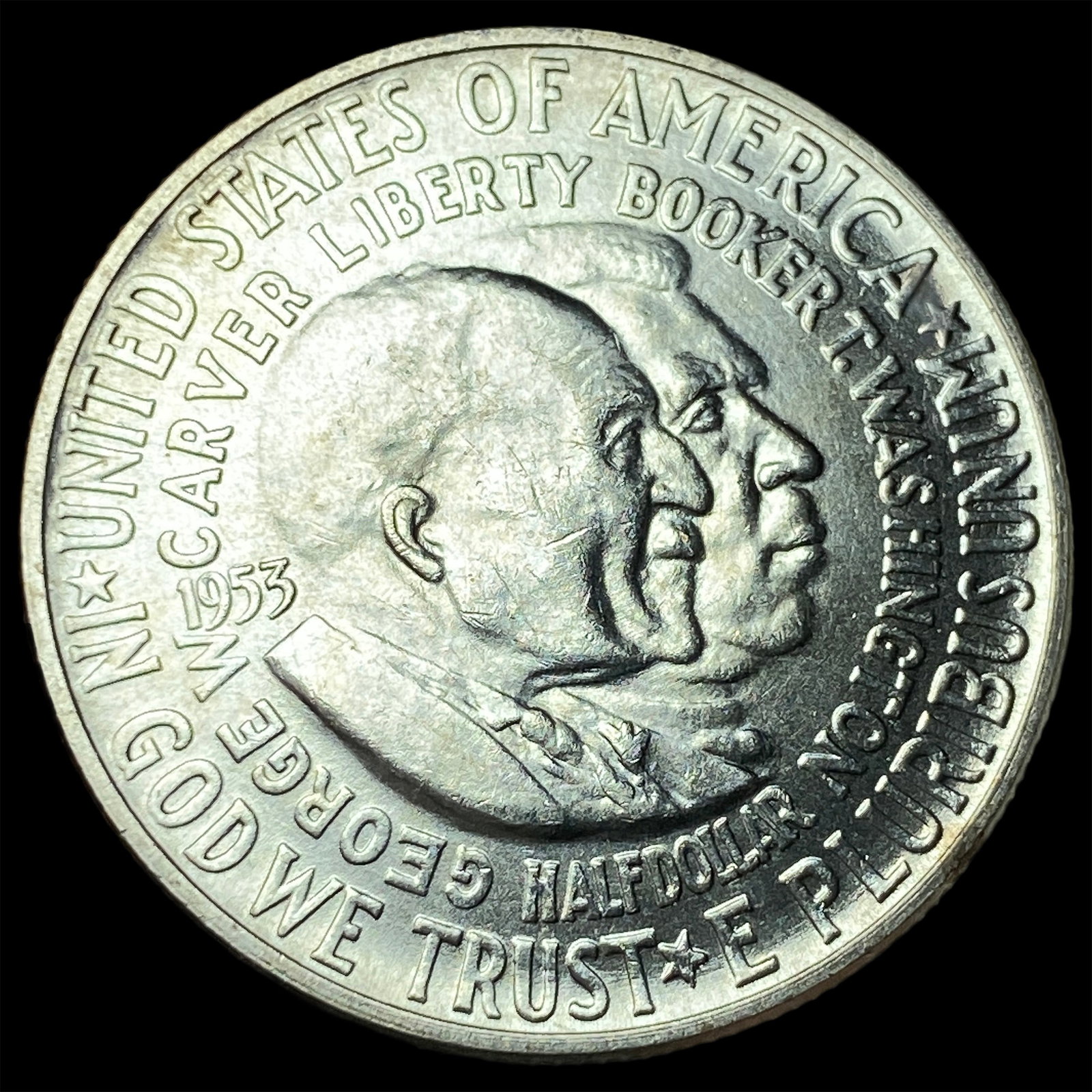 1953-D Silver Booker T. Washington-Carver Half Dollar CHOICE BU: 1953-D Silver Booker T. Washington-Carver Half Dollar CHOICE BU
