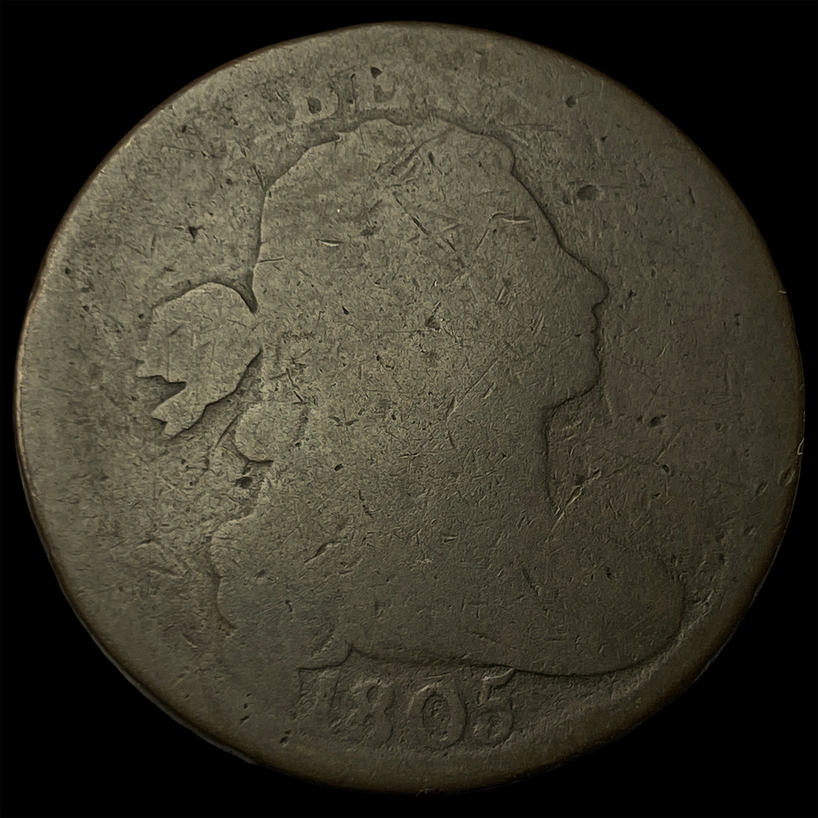 1805 Draped Bust Large Cent NICELY CIRCULATED: 1805 Draped Bust Large Cent NICELY CIRCULATED
