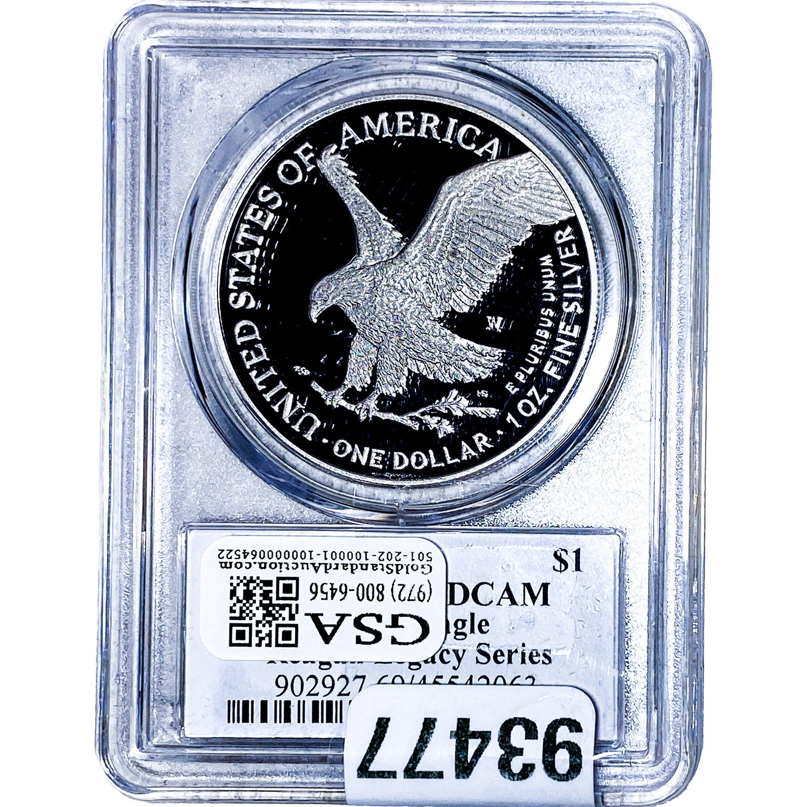 2022-W Silver Eagle PCGS PR69 DCAM: 2022-W Silver Eagle PCGS PR69 DCAM