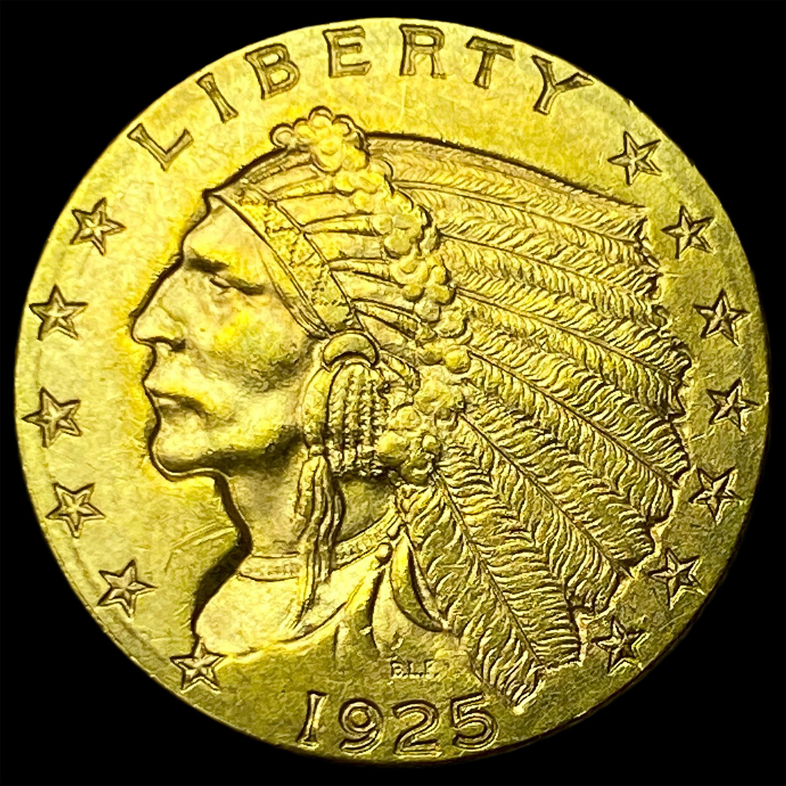 1925-D Gold $2.5 Indian Head Quarter Eagle UNCIRCULATED: 1925-D Gold $2.5 Indian Head Quarter Eagle UNCIRCULATED