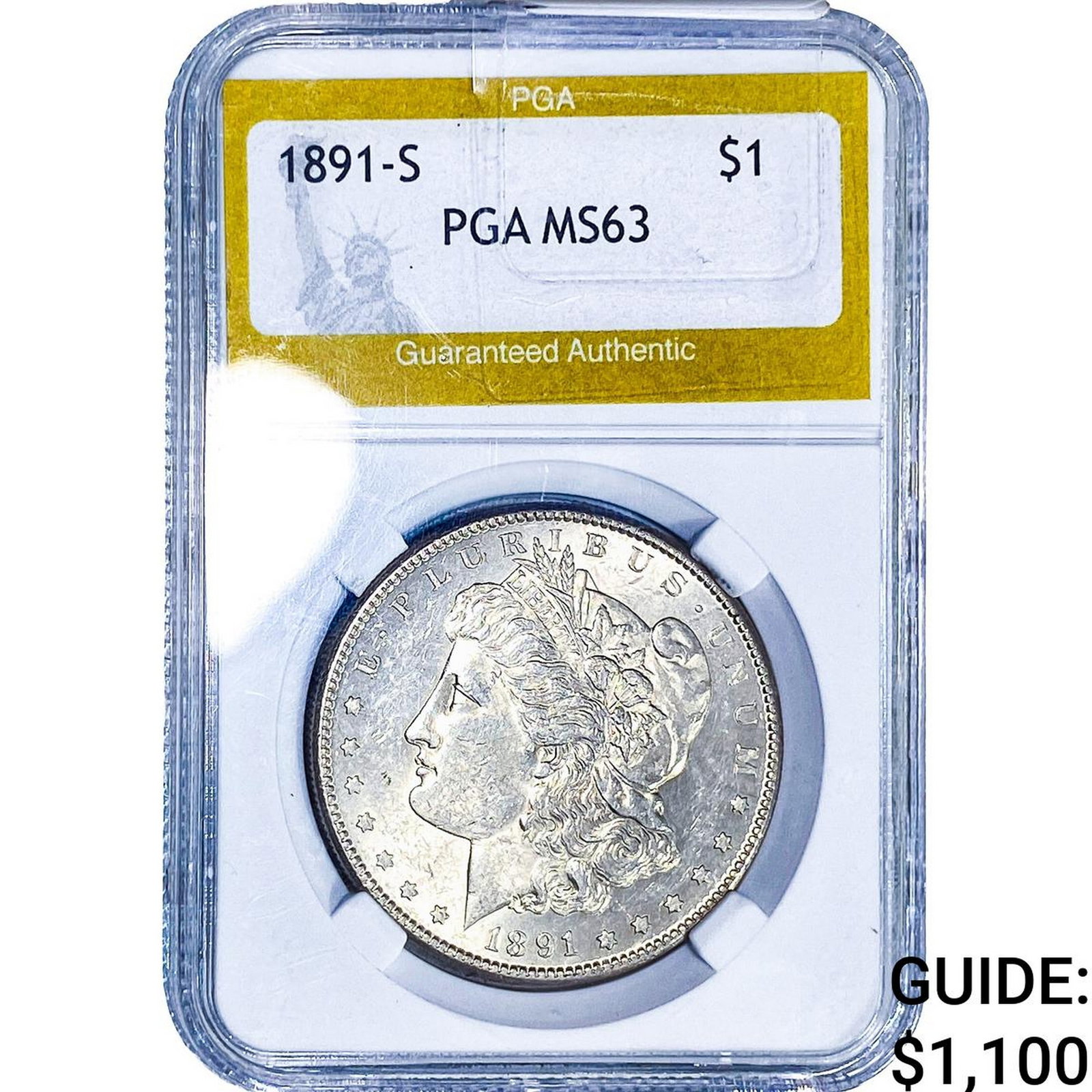 1891-S Morgan Silver Dollar PGA MS63 (1 of 2)