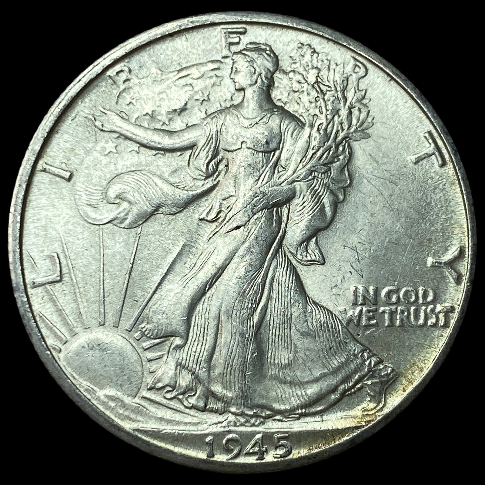 1945-D Silver Walking Liberty Half Dollar UNCIRCULATED: 1945-D Silver Walking Liberty Half Dollar UNCIRCULATED