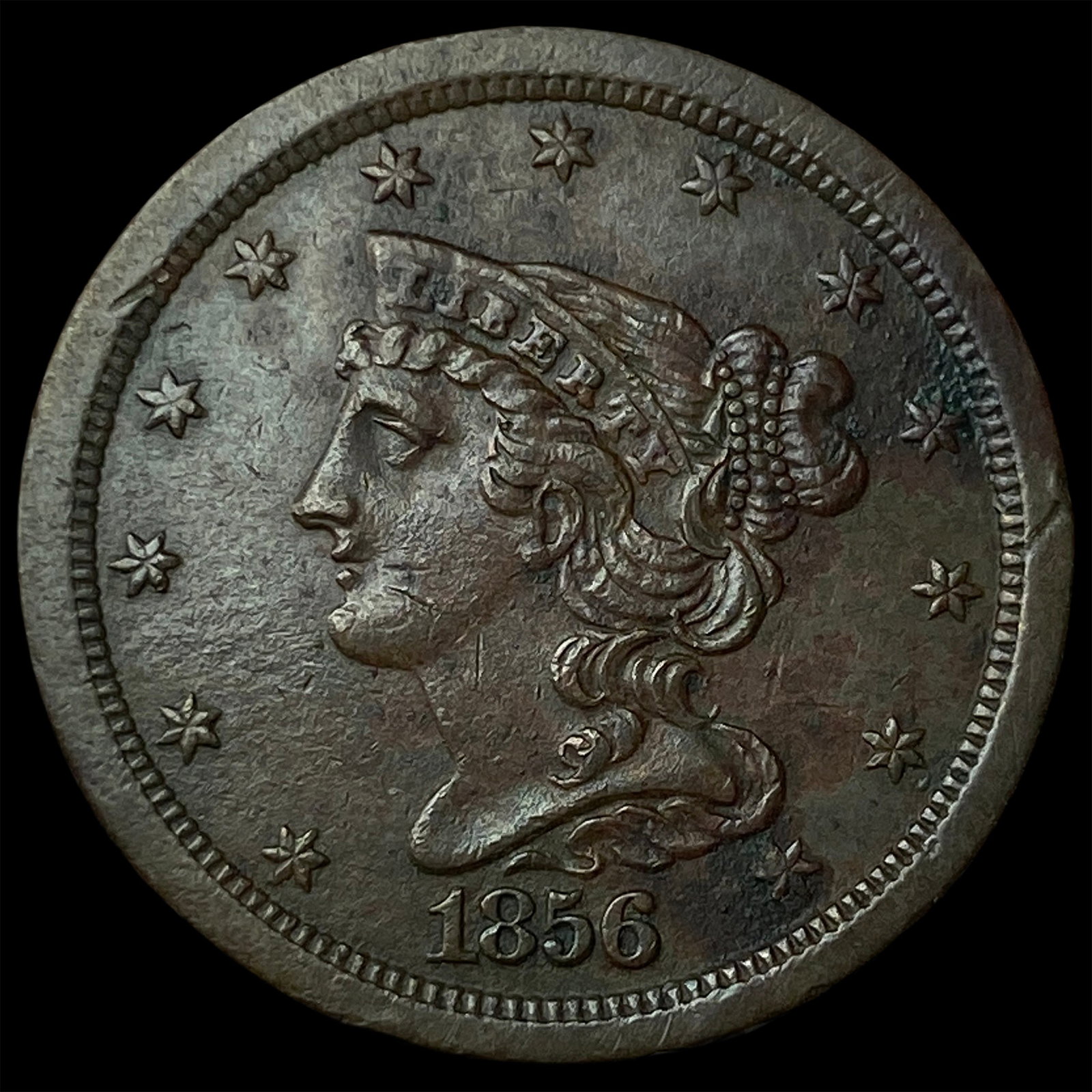 1856 Braided Hair Half Cent UNCIRCULATED: 1856 Braided Hair Half Cent UNCIRCULATED