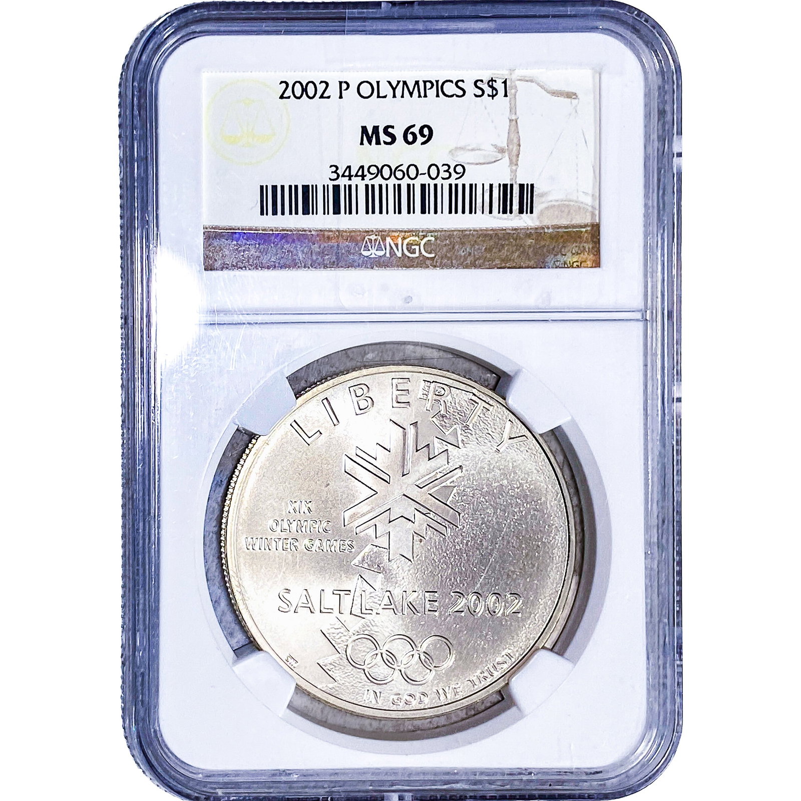 2002 P Olympics Silver $1 .7734oz ASW NGC MS69 (1 of 2)