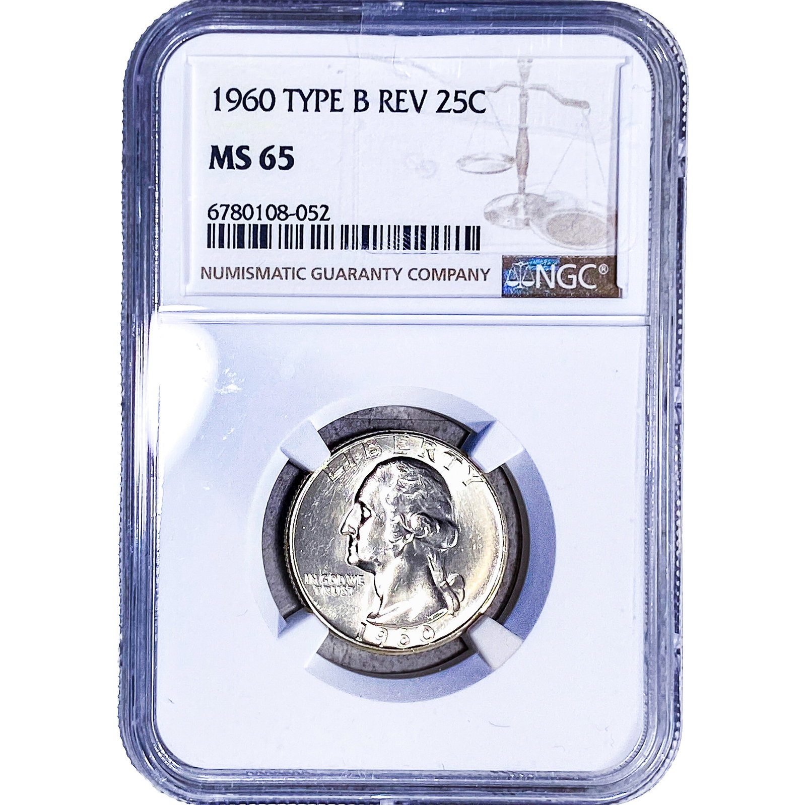 1960 Washington Silver Quarter NGC MS65: 1960 Washington Silver Quarter NGC MS65
