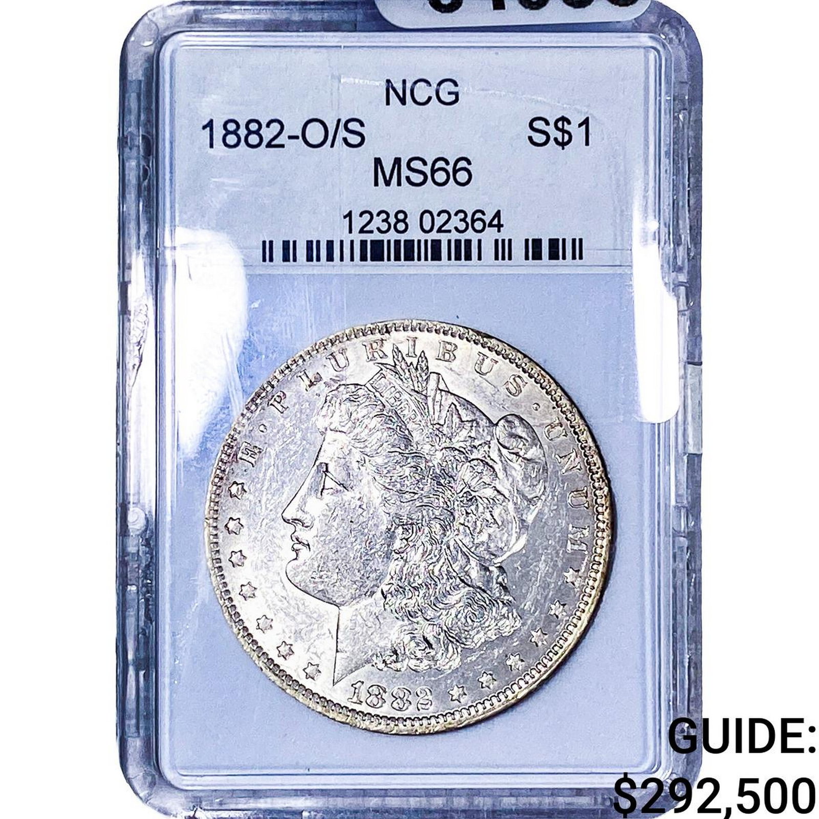 1882-O/S Morgan Silver Dollar NCG MS66: 1882-O/S Morgan Silver Dollar NCG MS66