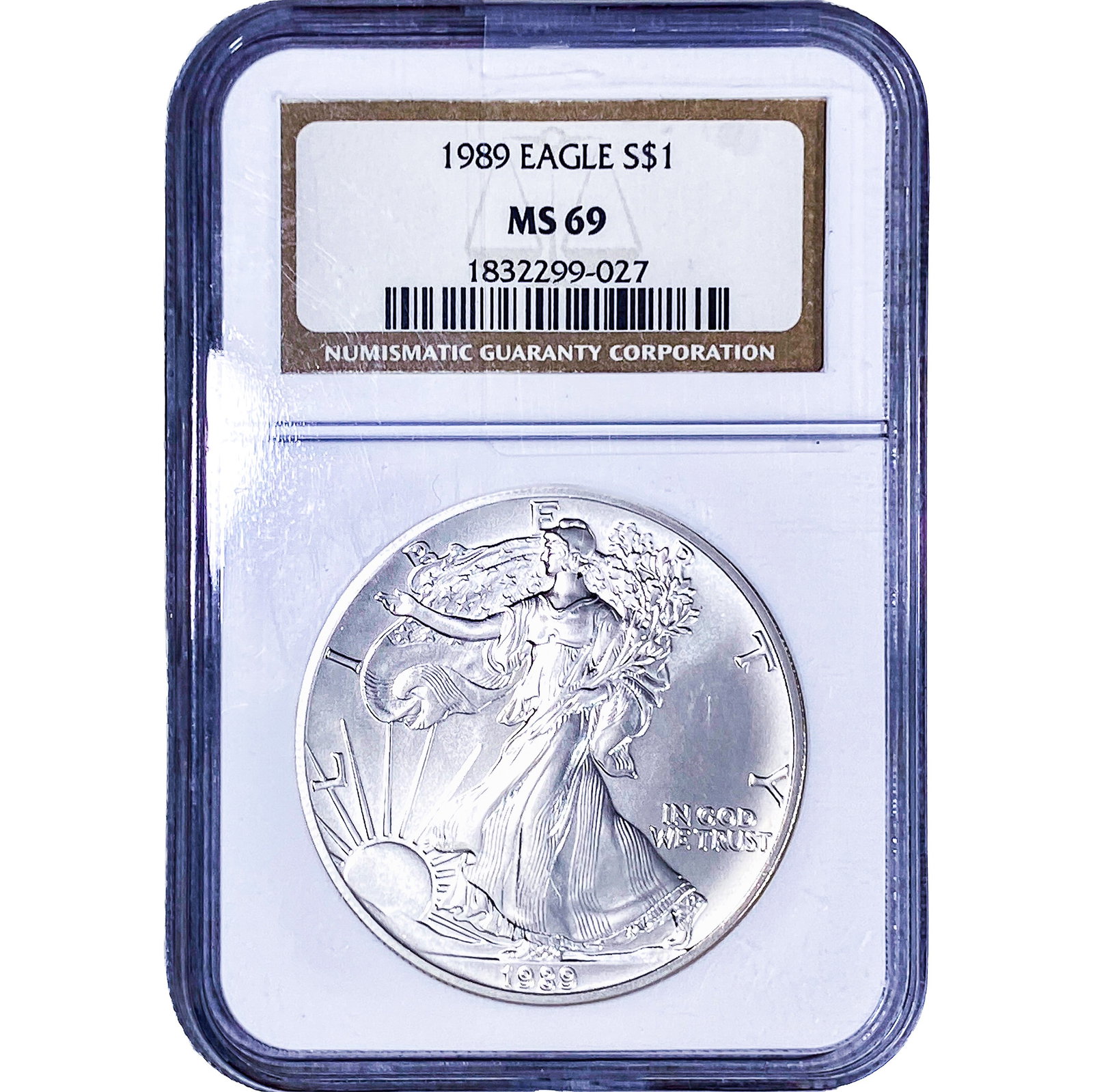 1989 Silver Eagle NGC MS69: 1989 Silver Eagle NGC MS69