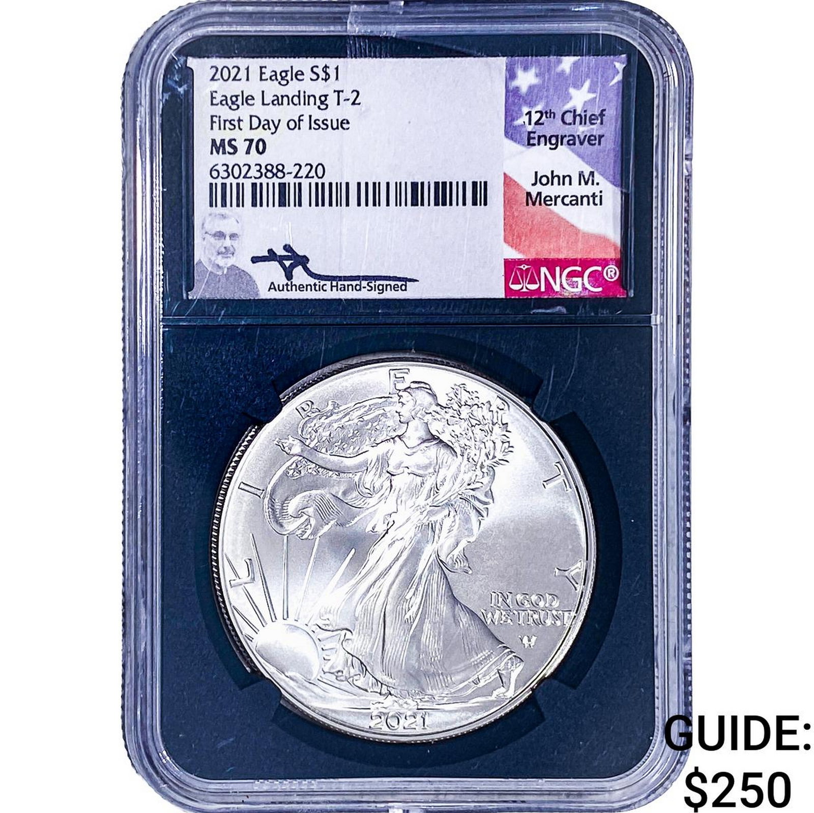 2021 Silver Eagle NGC MS70 Eagle Landing T-2 (1 of 2)