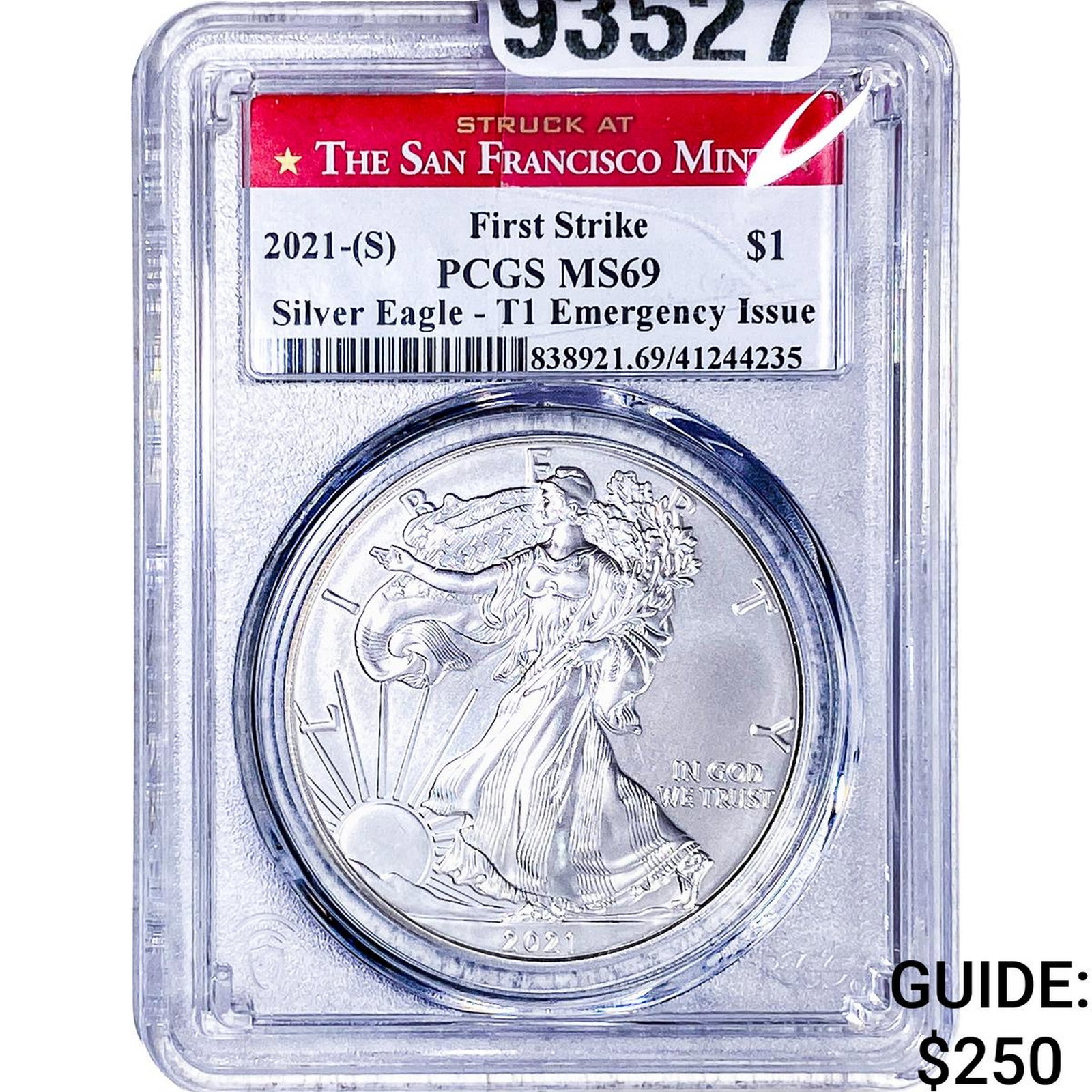 2021-S Silver Eagle PCGS MS69 T1 Emergancy Issue (1 of 2)