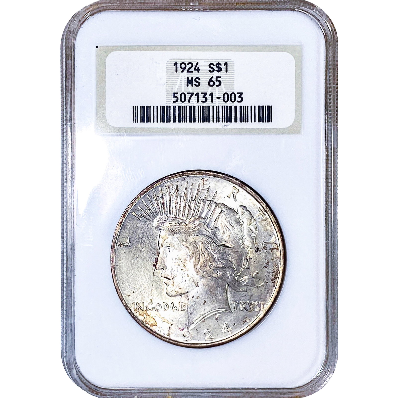 1924 Silver Peace Dollar NGC MS65: 1924 Silver Peace Dollar NGC MS65